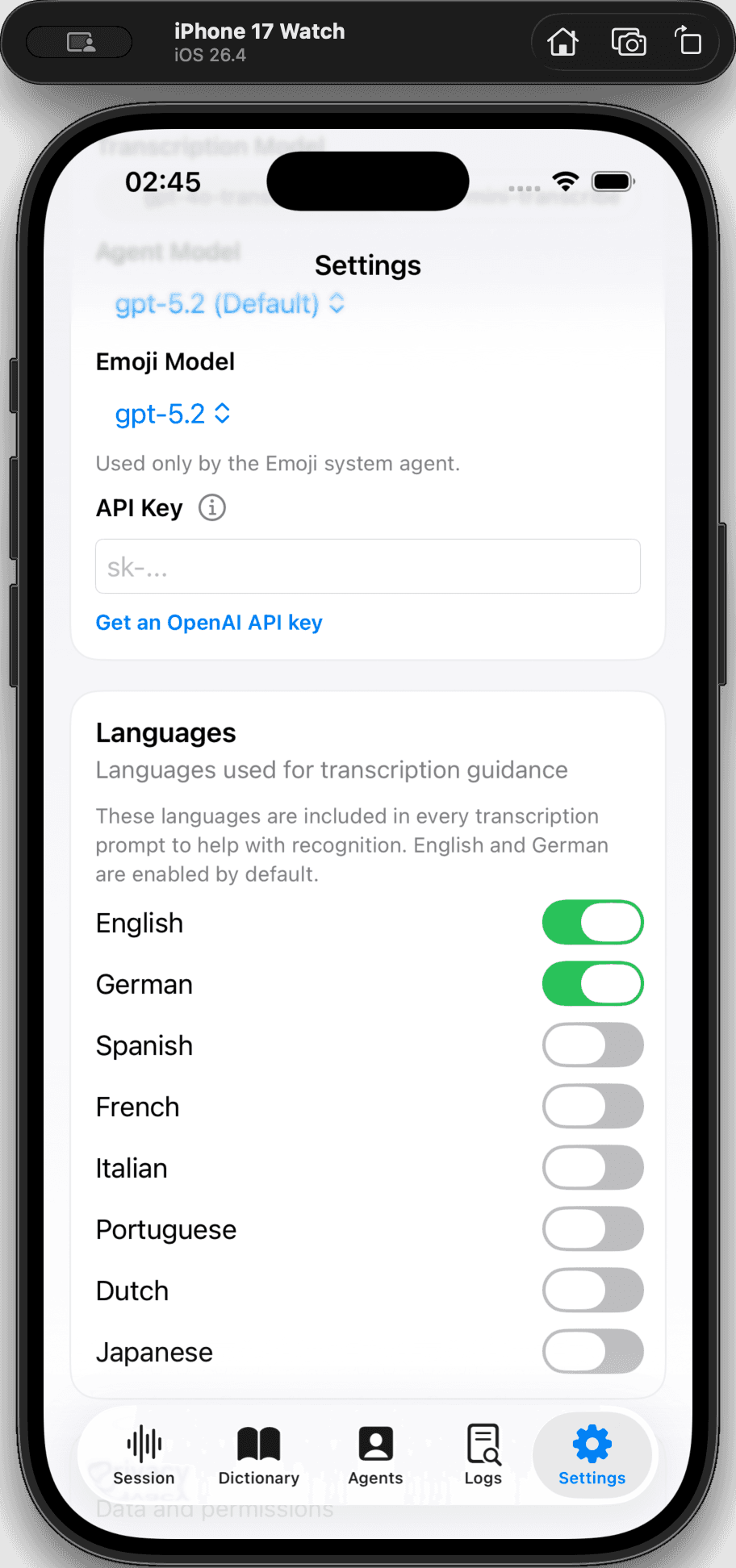 Step #2: Tap Get an OpenAI API key to open the OpenAI developer portal in your mobile browser.