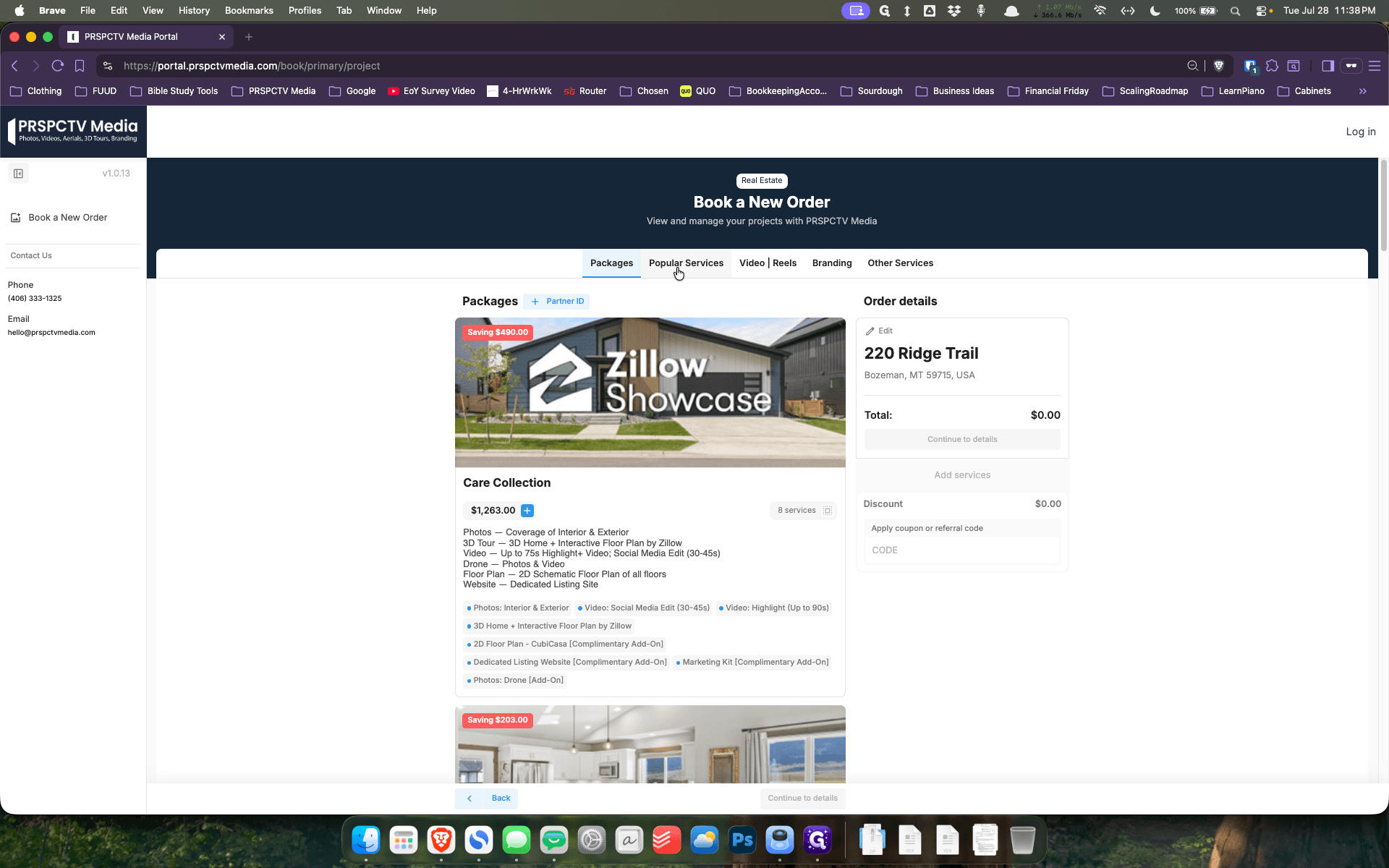 Step #5: Click on the Popular Services tab in the navigation menu.