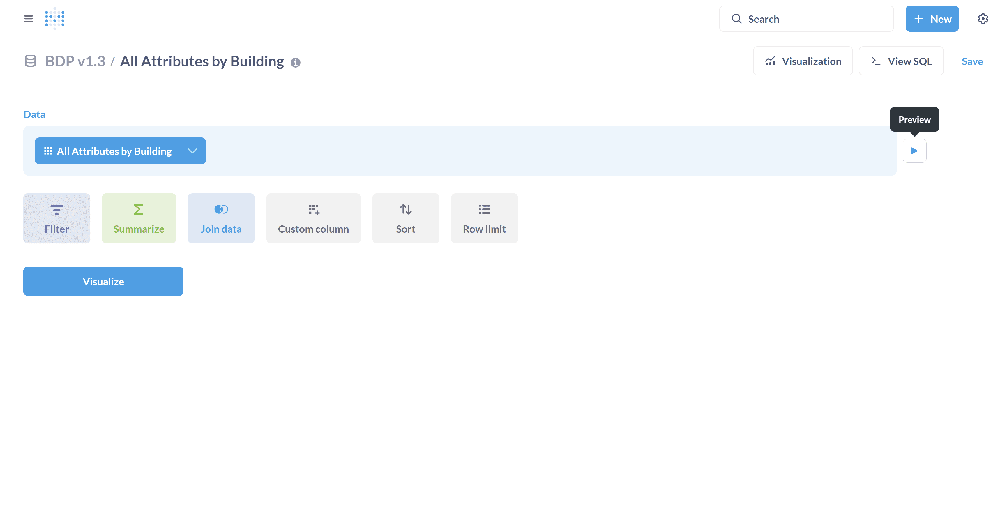 Step #4: Click on the preview button. With the preview button you can view a subset of the visualization.