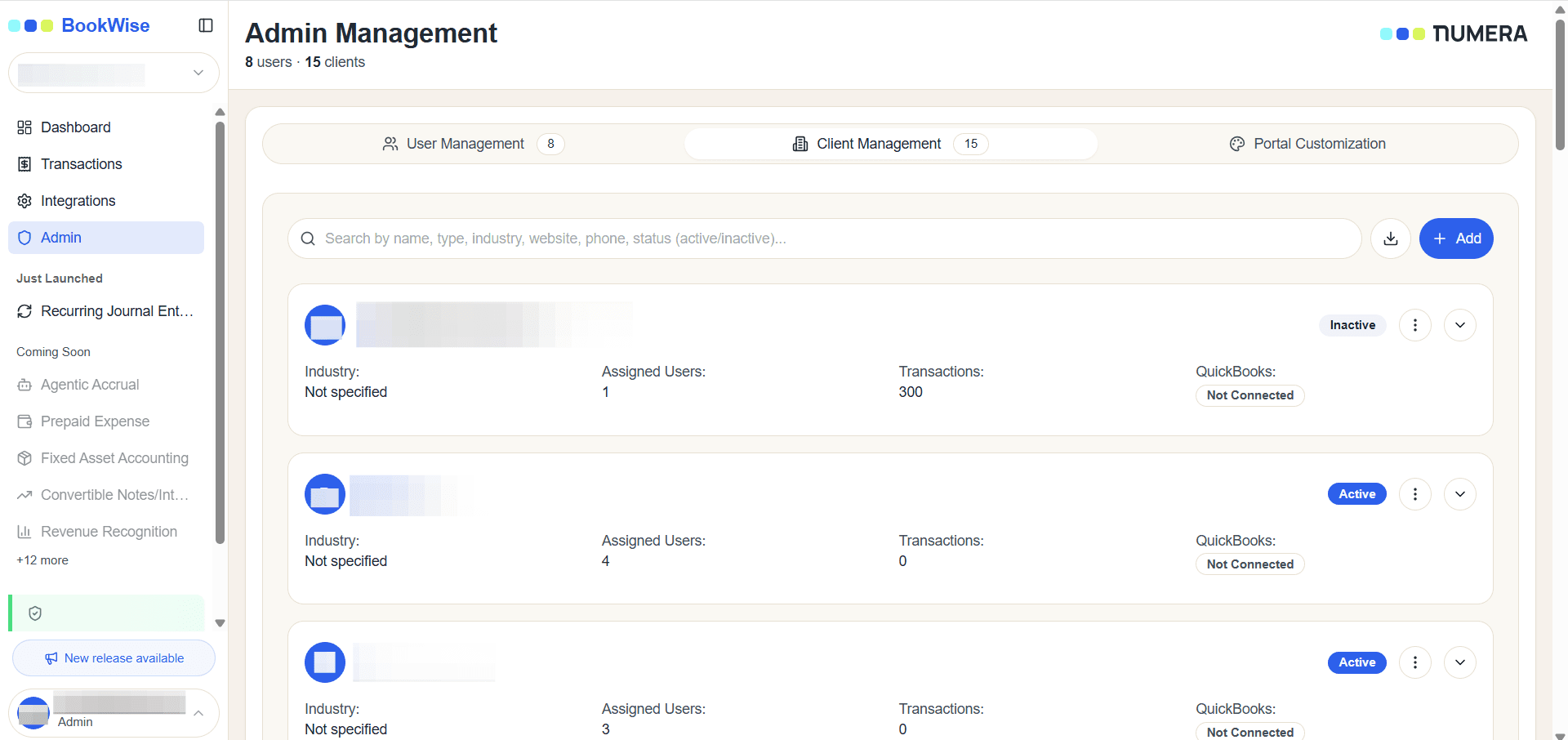 Step #1: Go to the Clients section from the sidebar to view the list of available clients. Locate the client for whom you want to enable the Memo option and open the client's details.