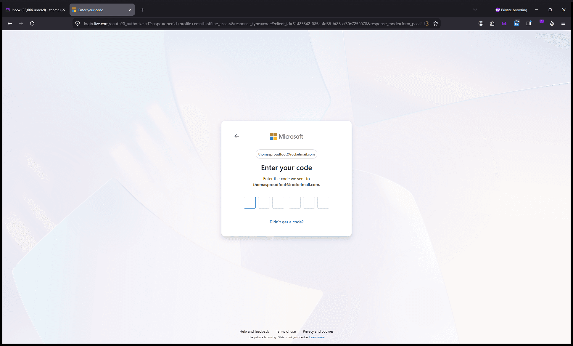 Step #4: Enter the security code into the provided boxes.