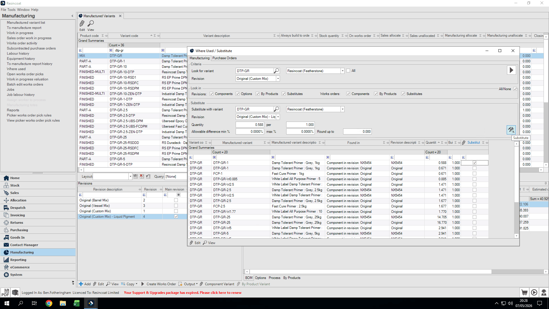 Step #12: Click the Substitute button to execute the change.