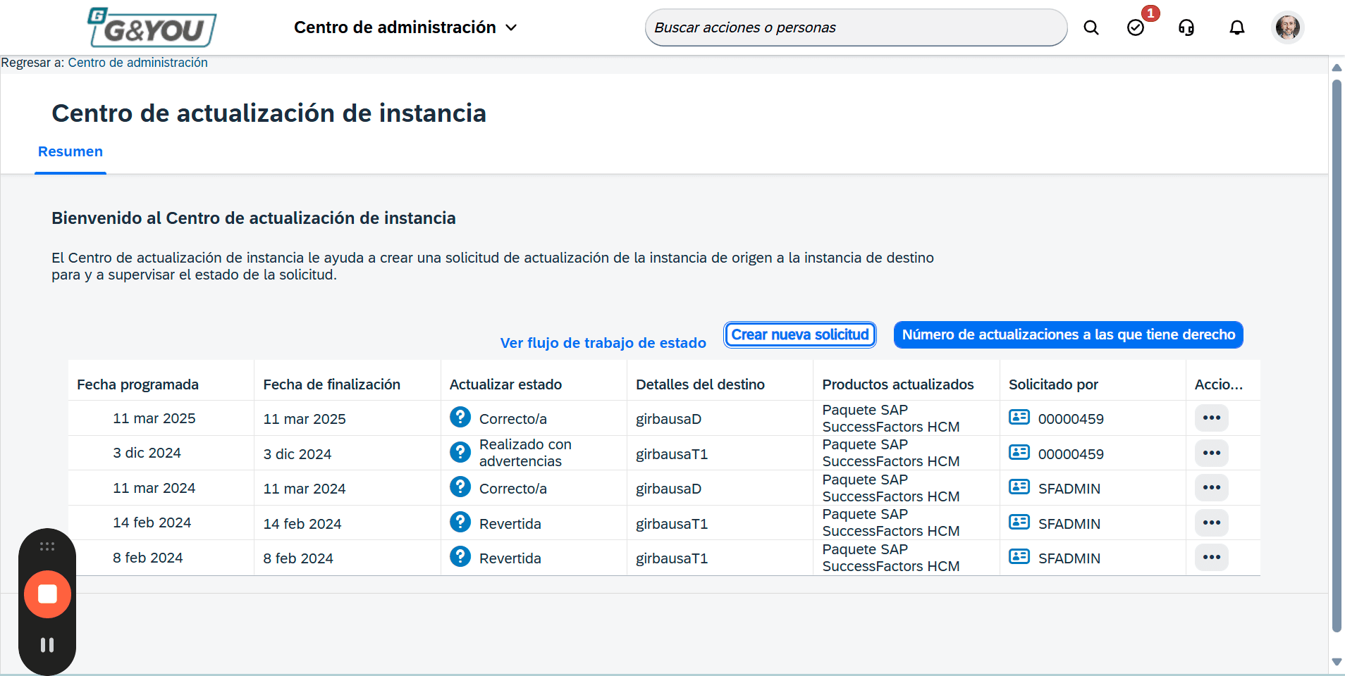 Step #4: Clicar 'Crear nueva solicitud'