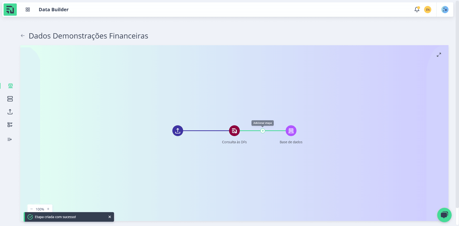 Step #28: Após clicar em retornar e salvar a primeira etapa, clique no botão indicado para adicionar uma nova etapa:
