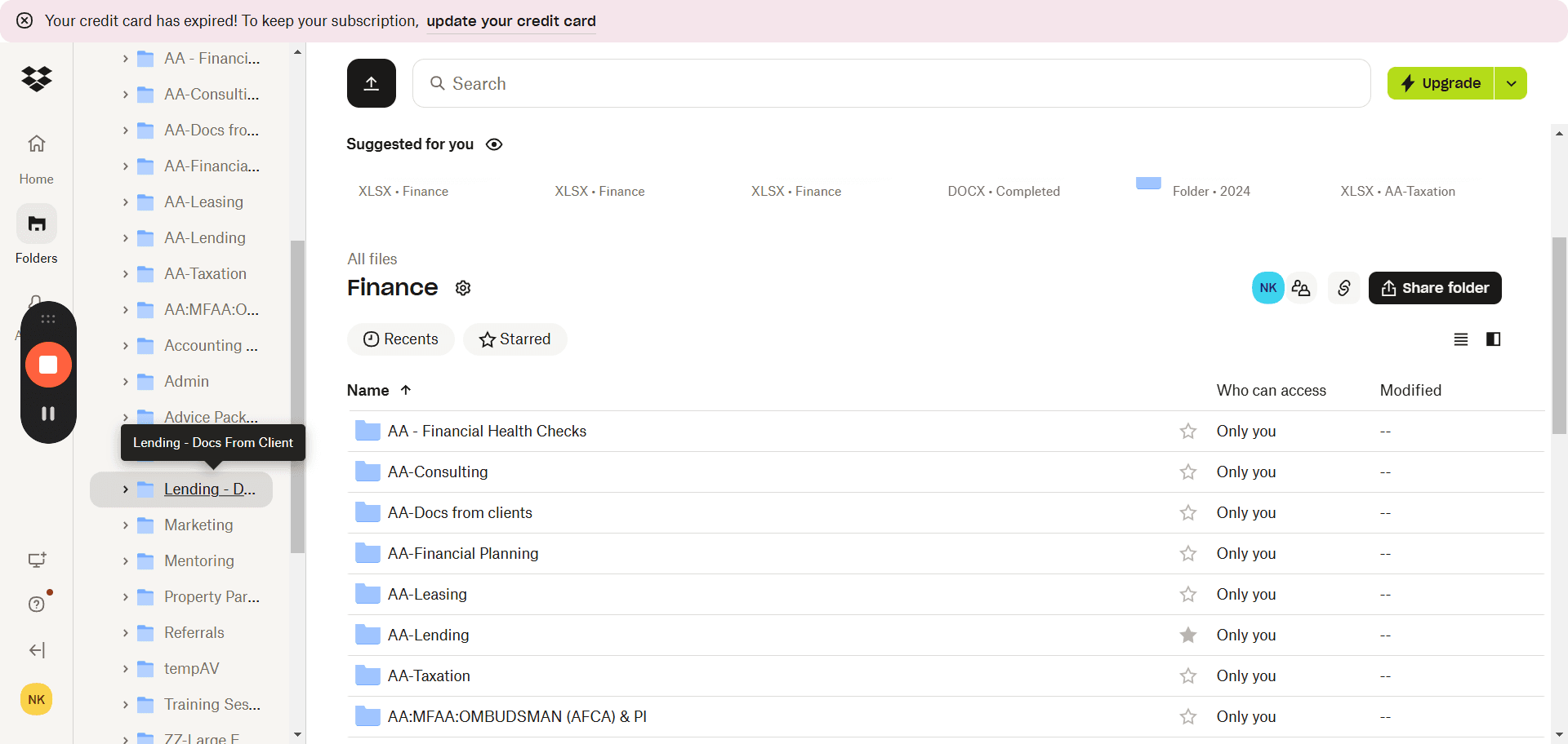 Step #2: Click on "Lending - Docs from clients"