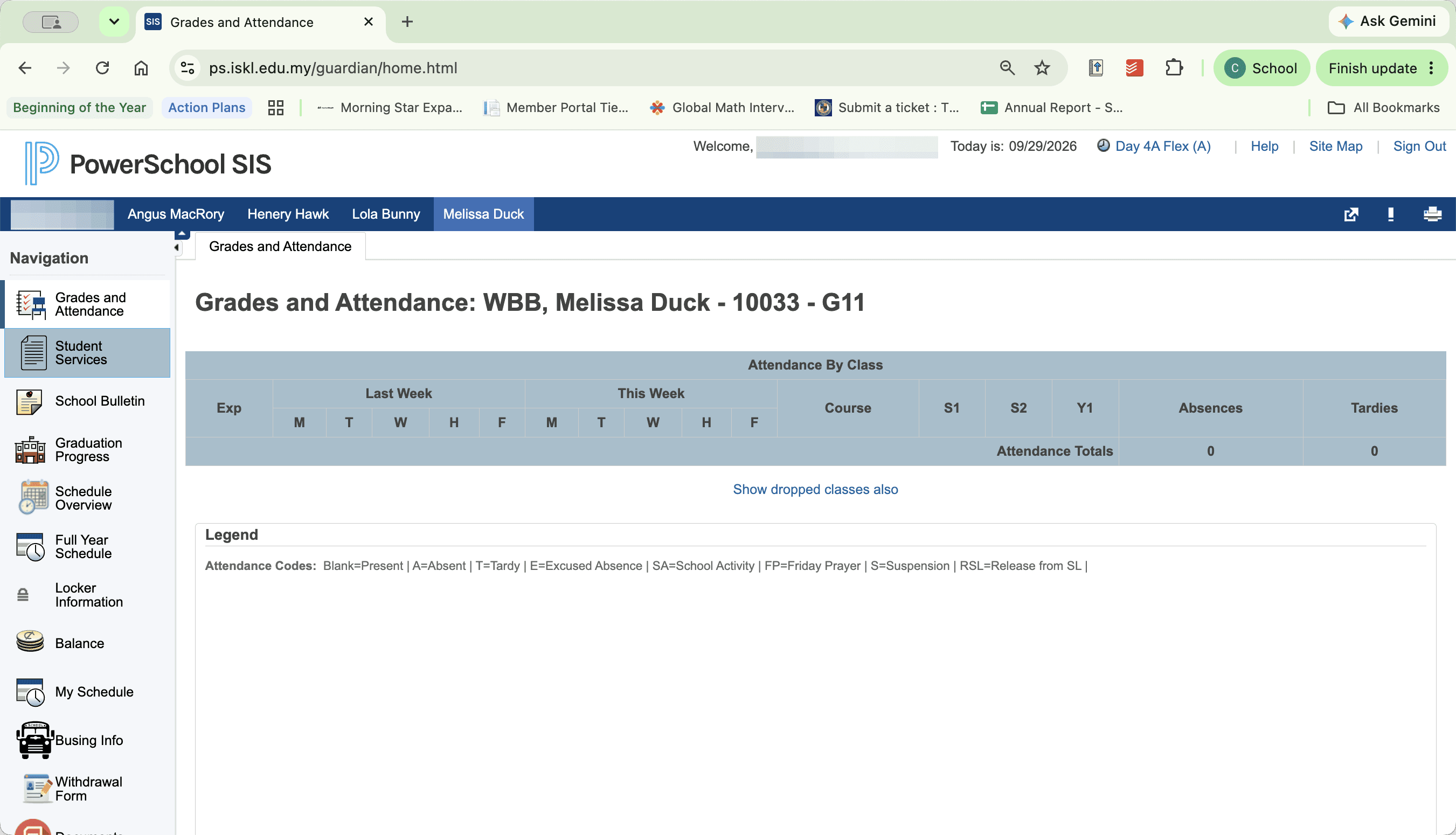 Step #3: Click Student Services in the navigation panel.