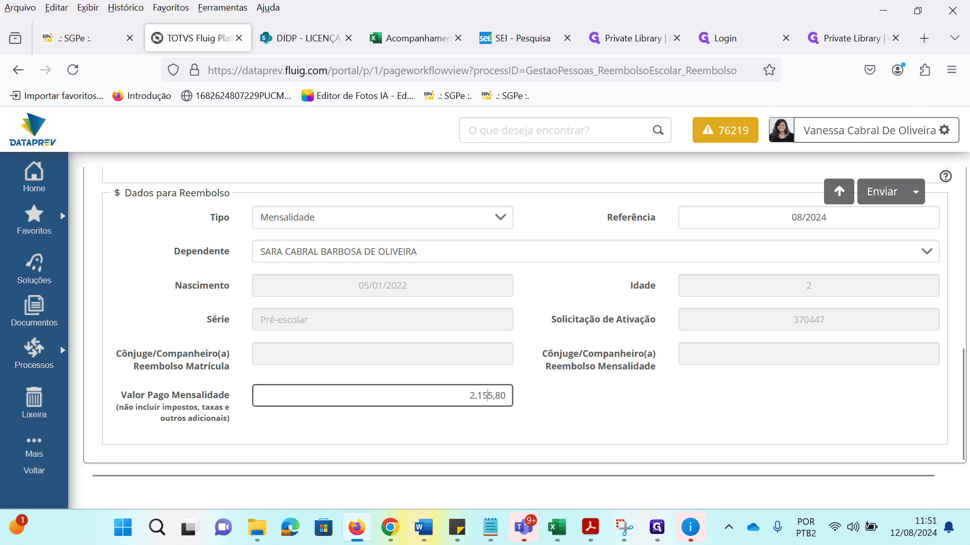 Step #13: Confira o valor pago. É possível ajustar o valor.