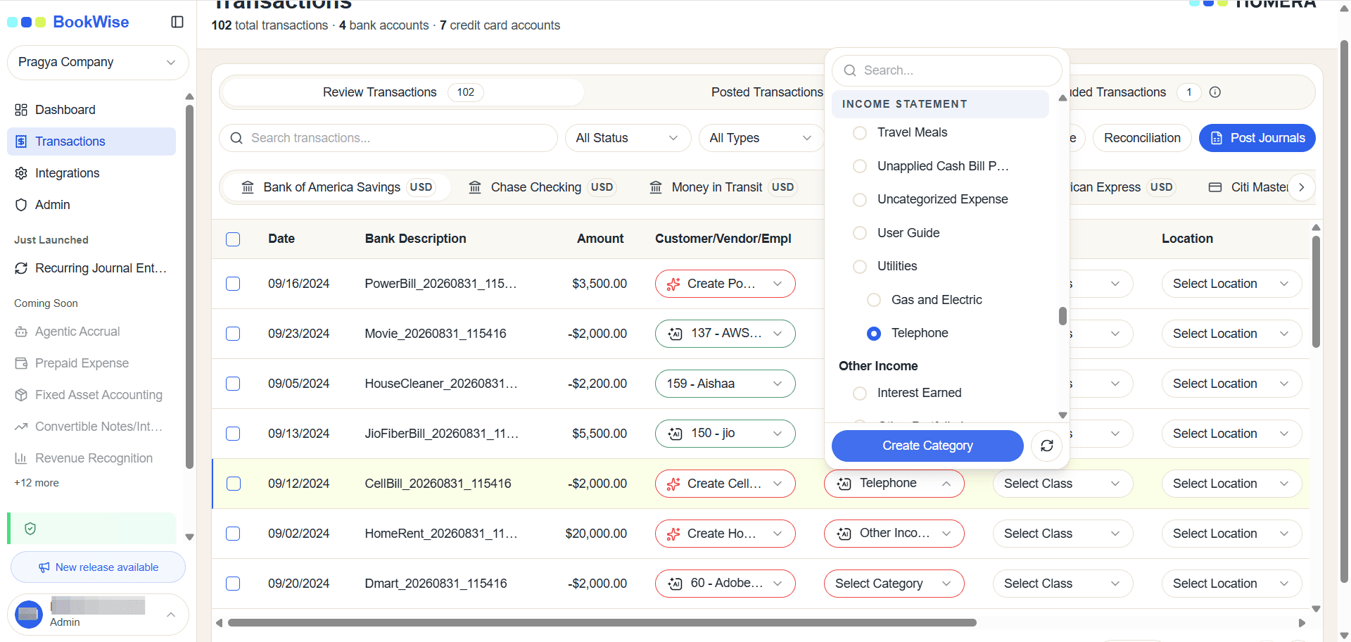 Step #2: Click on "Create Category" the modal will be open.
