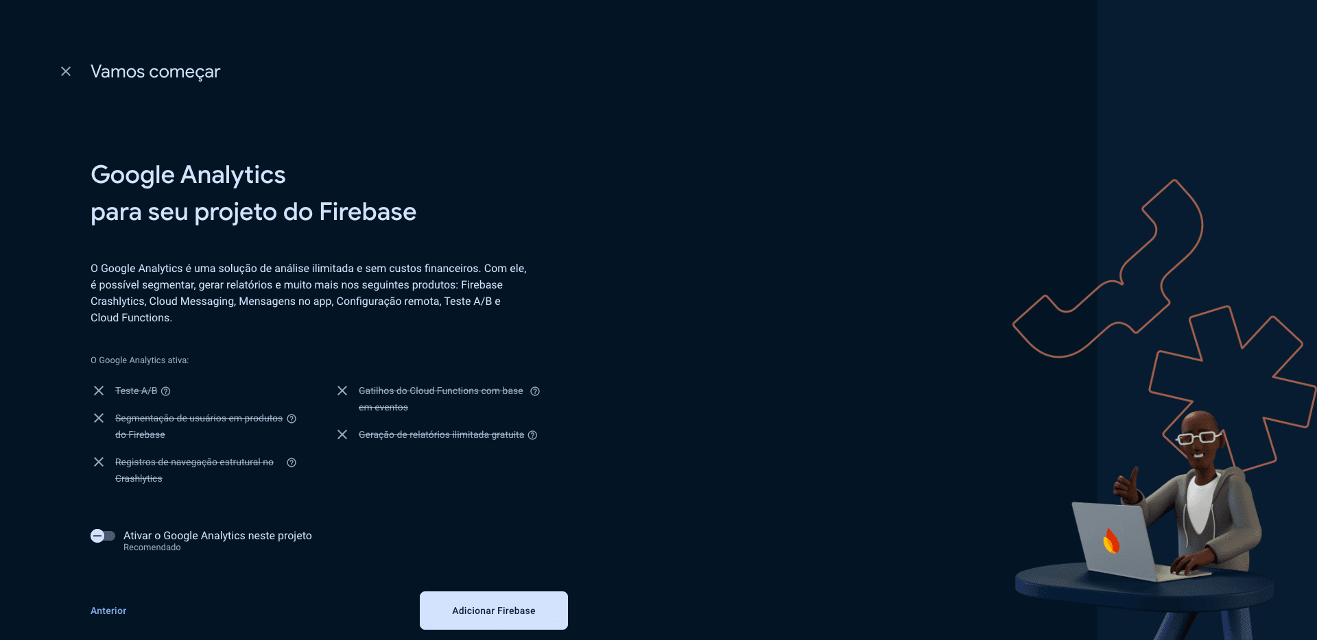 Step #9: Clique em "Adicionar Firebase"