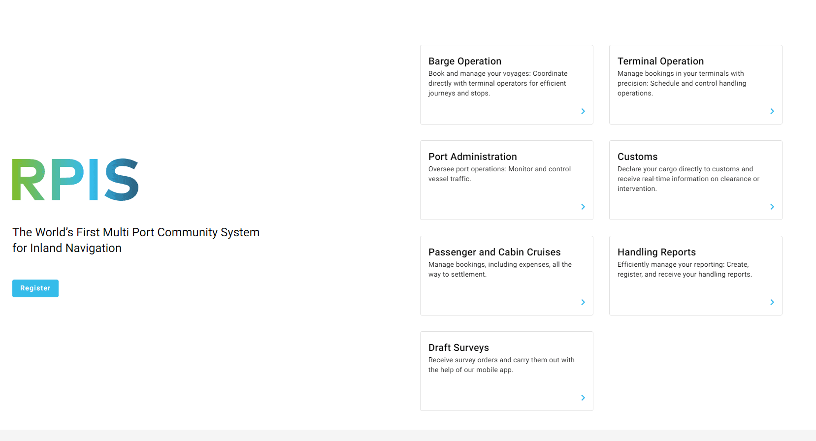 Step #1: On the RPIS Platform, select the "Barge Operation" section.