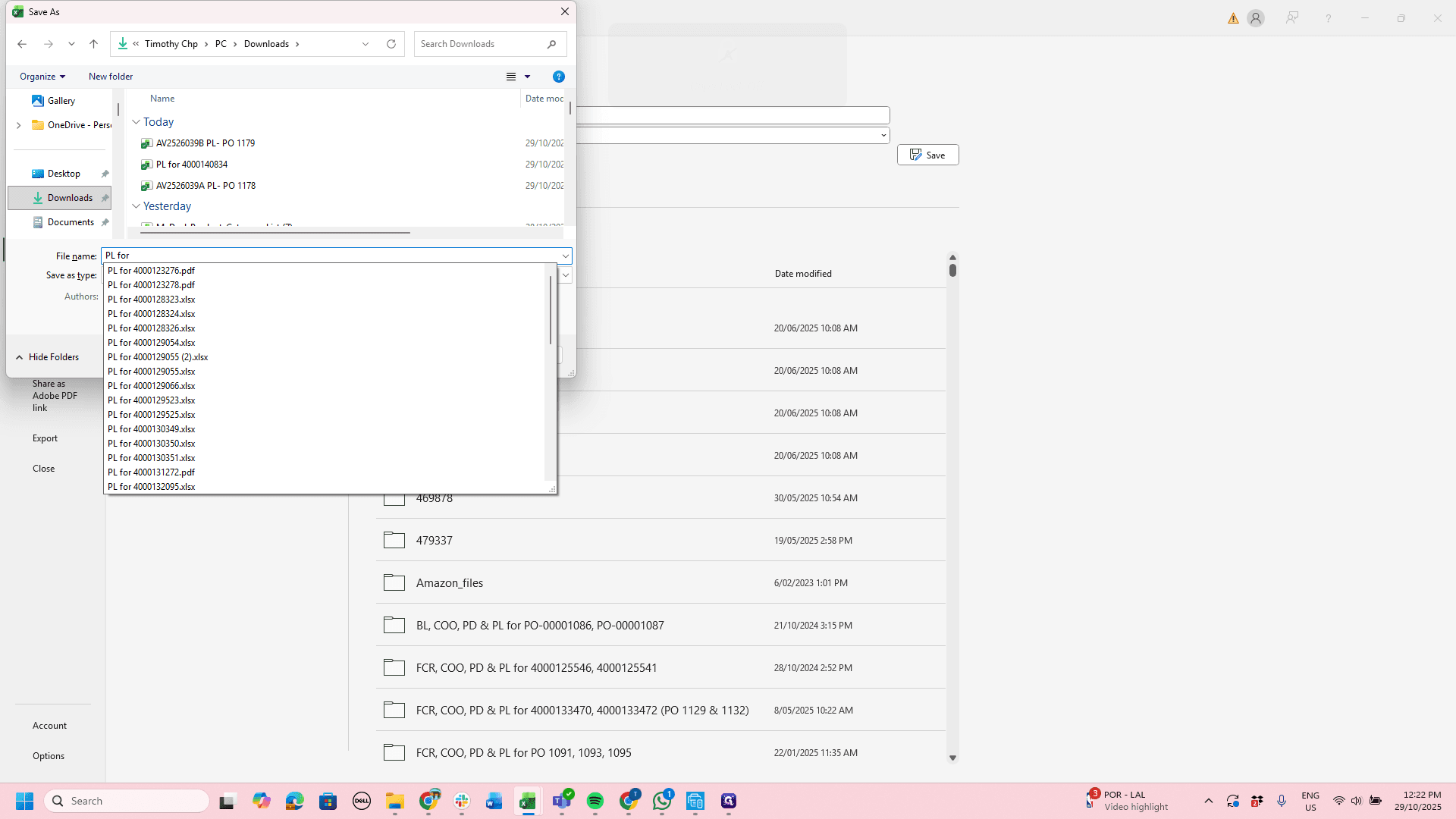 Step #40: Rename file as example: 'PL for 4000123276'