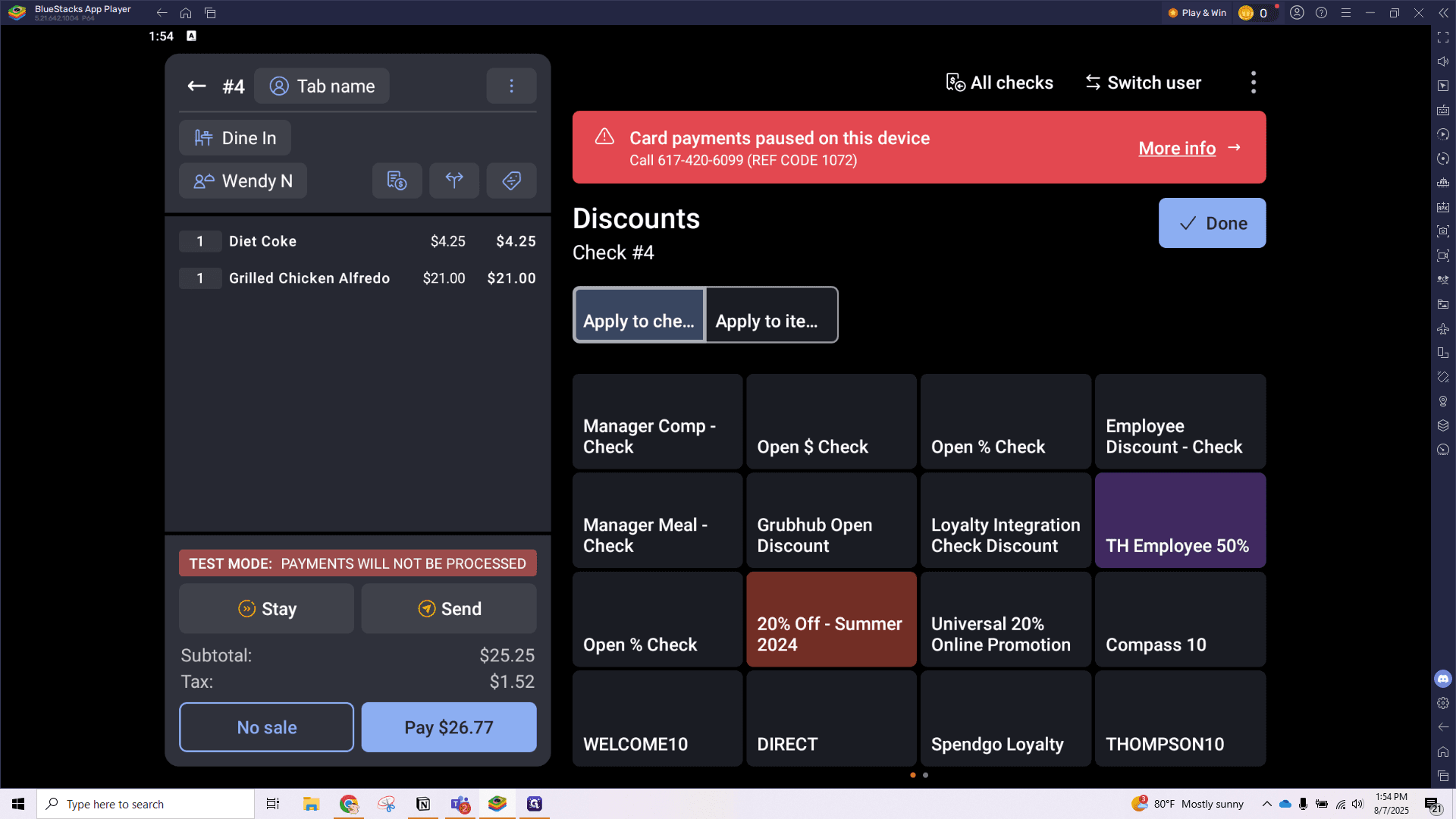 Step #1: Click on the Discount icon and ensure no items on your check are selected or highlighted.