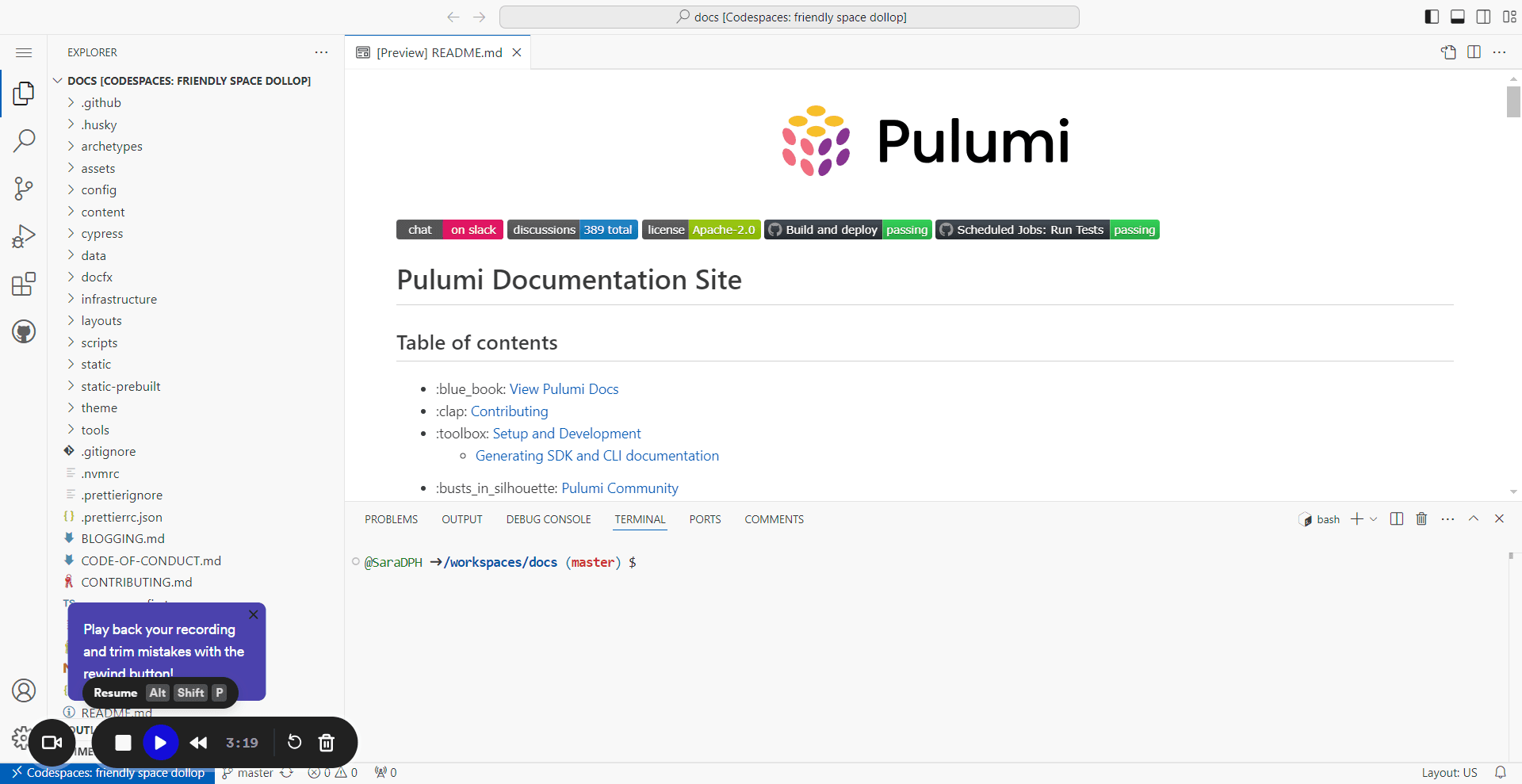Step #8: Click on "CONTRIBUTING.md"