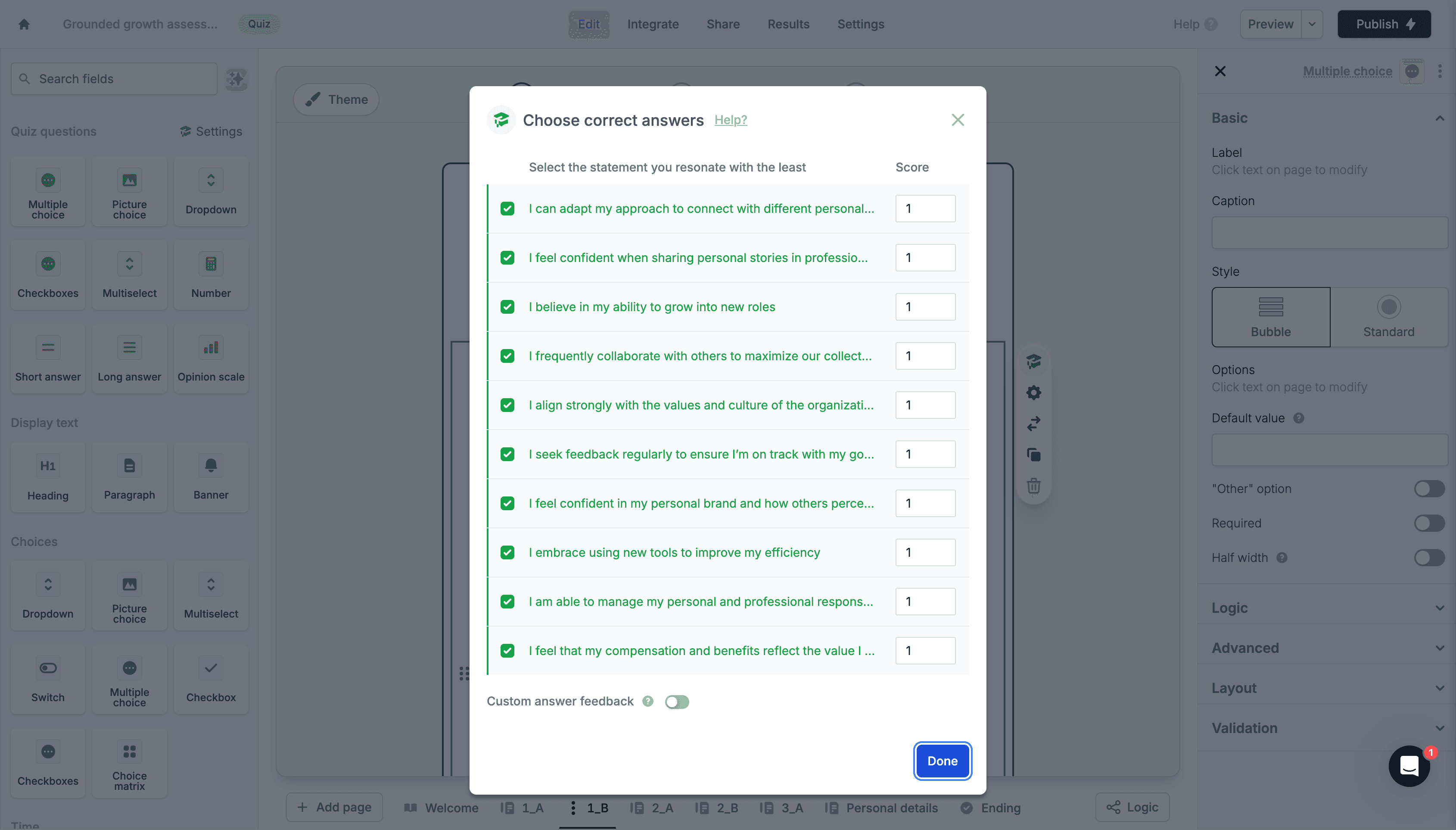 Step #15: Make sure to click Done after inputting the scores each time so it's saved.