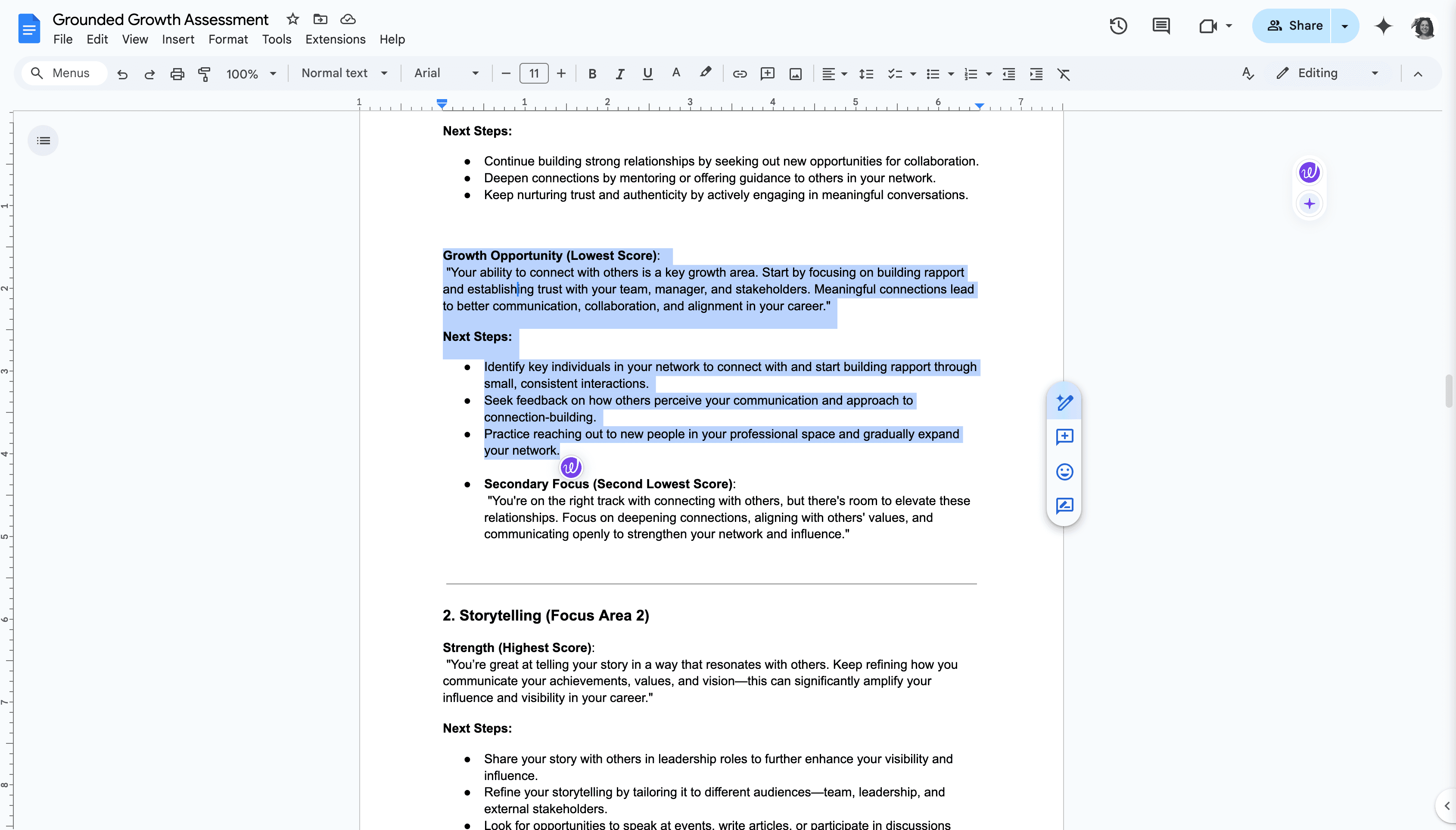 Step #22: Make sure to include the Next Steps bit when applicable (it's for either highest/lowest score of the theme)