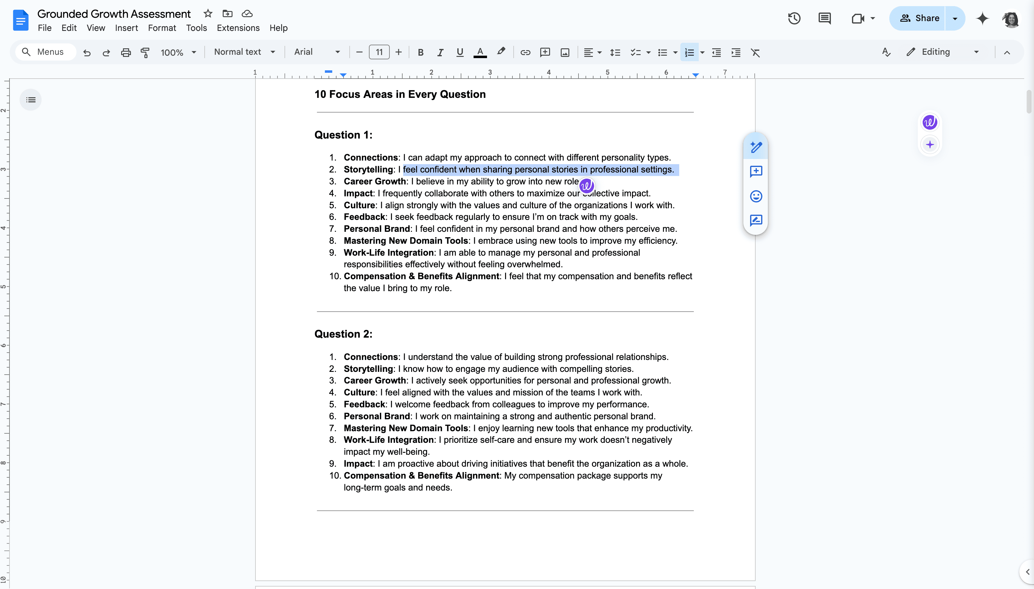 Step #18: Or you can just copy and paste the exact statement per multiple choice question