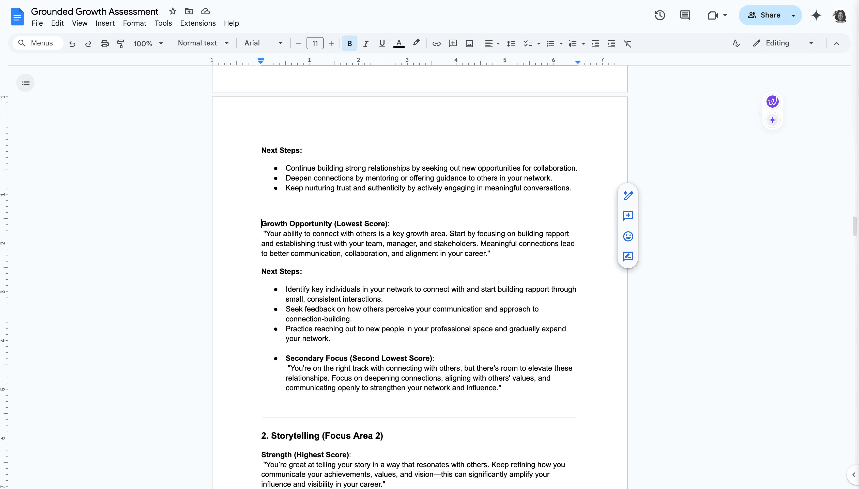 Step #20: For instance, for lowest score, we copy 'Growth opportunity' for the title