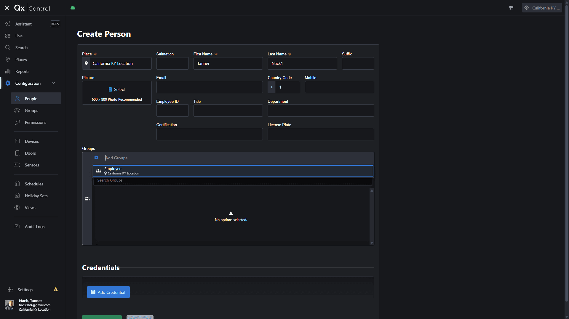 Step #10: Select the appropriate group (e.g., Employee) to grant building access permissions.