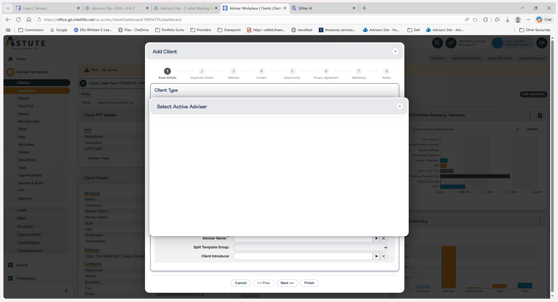 Step #4: Select the Active Adviser responsible for the client's account.