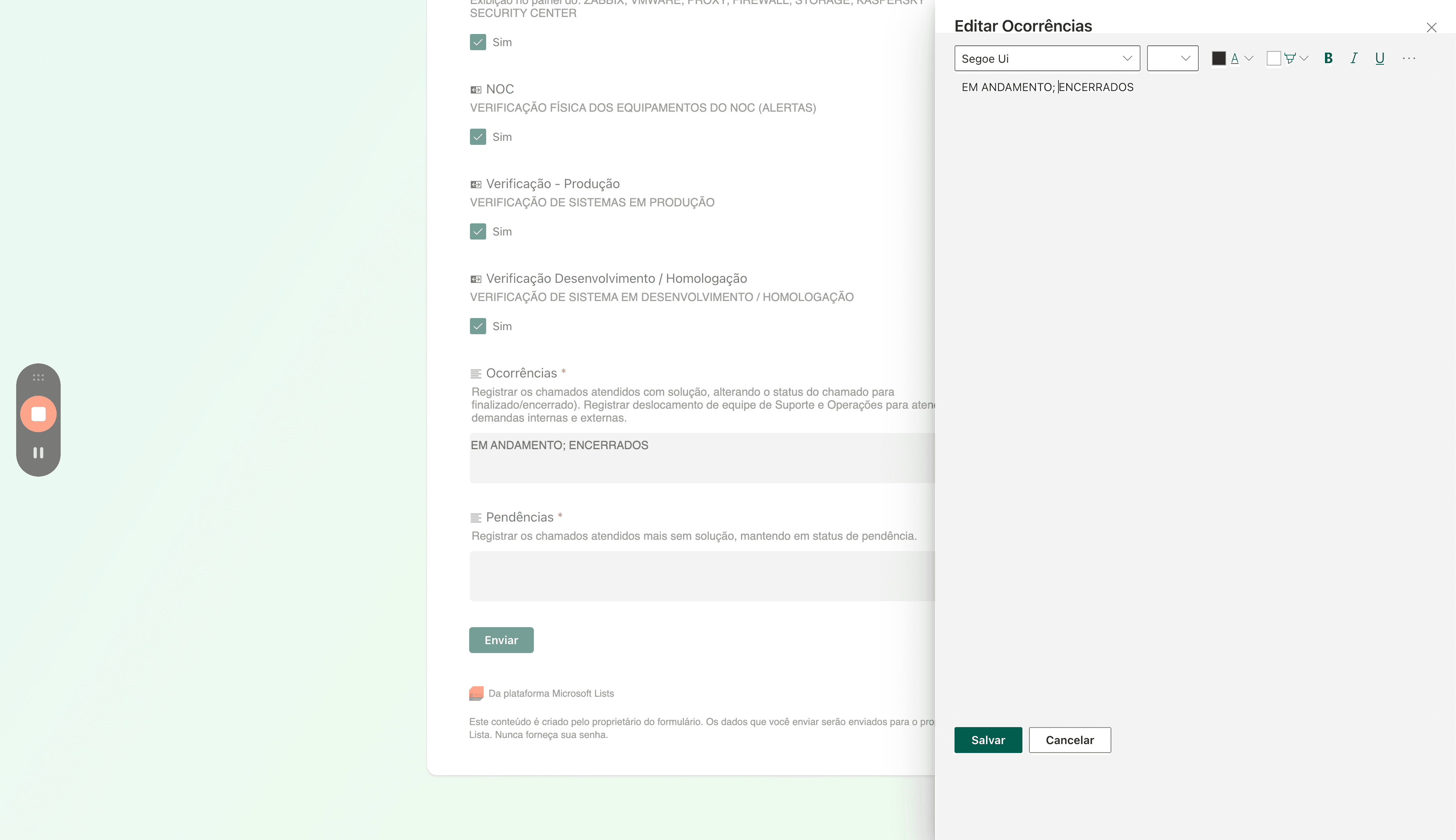 Step #7: É possível formatar na tela que se abre após clicar no lápis de edição.
