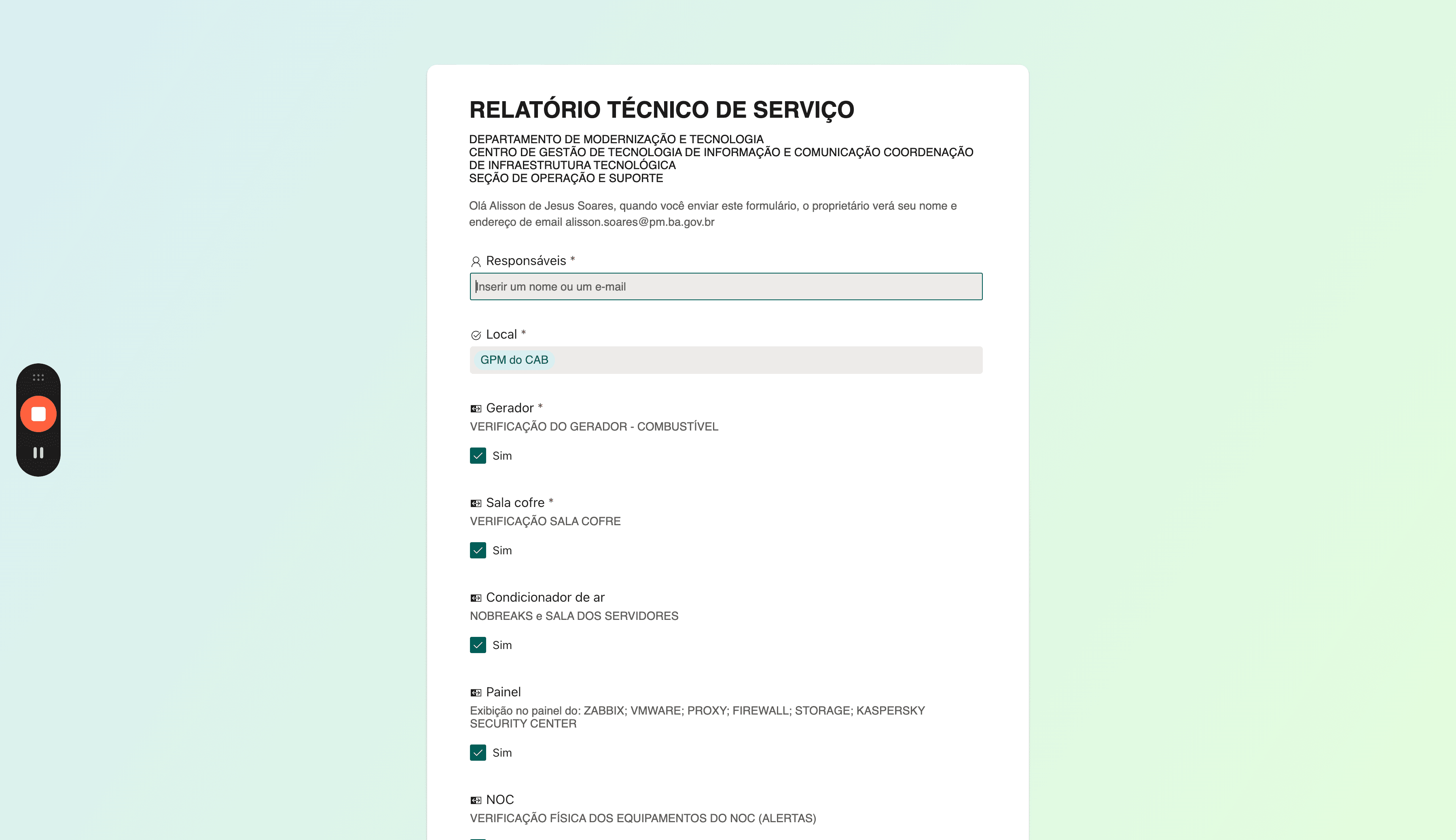Step #2: Clique em "Inserir um nome ou um e - mail"