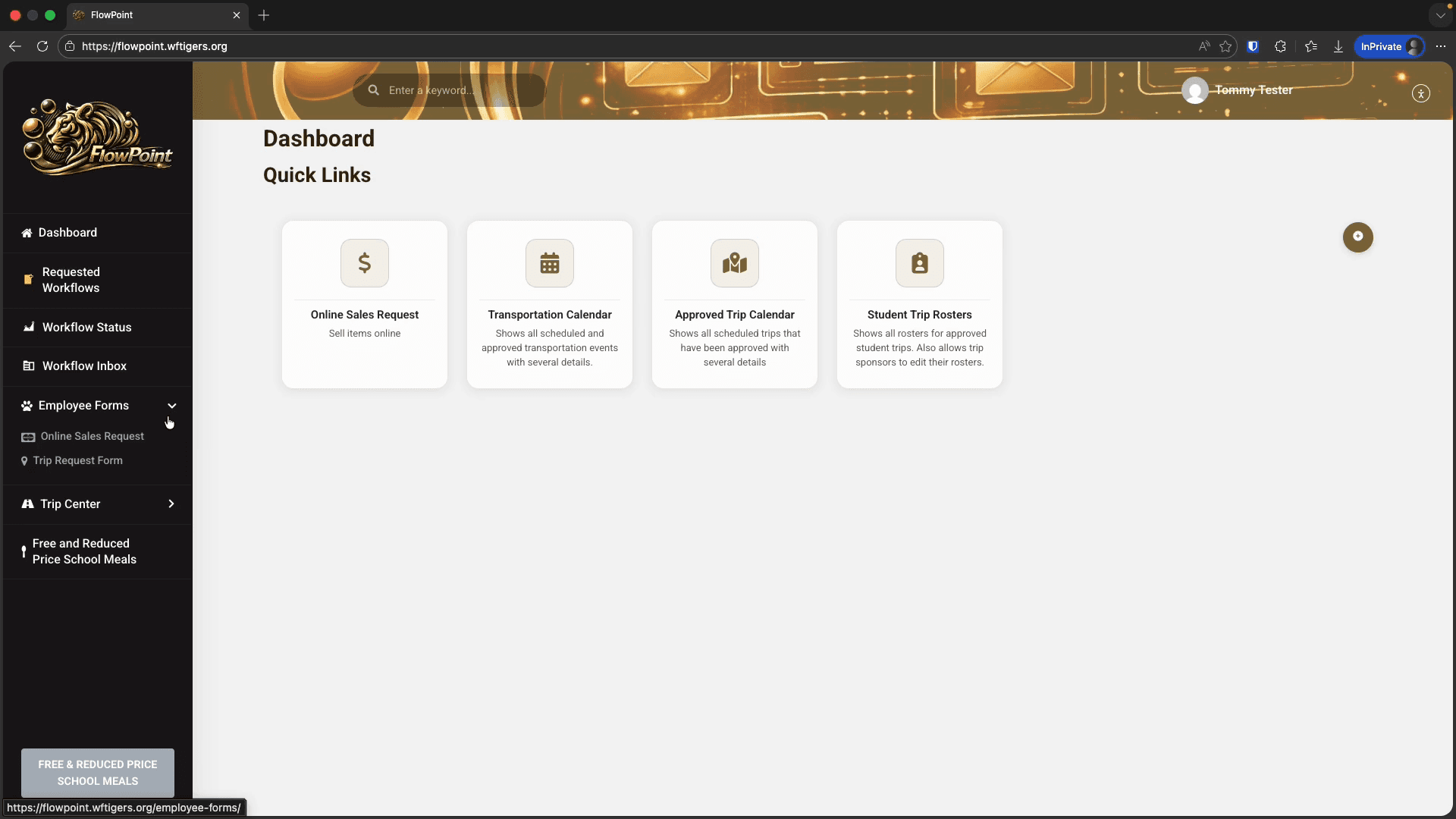 Step #3: Click on the Trip Request Form.