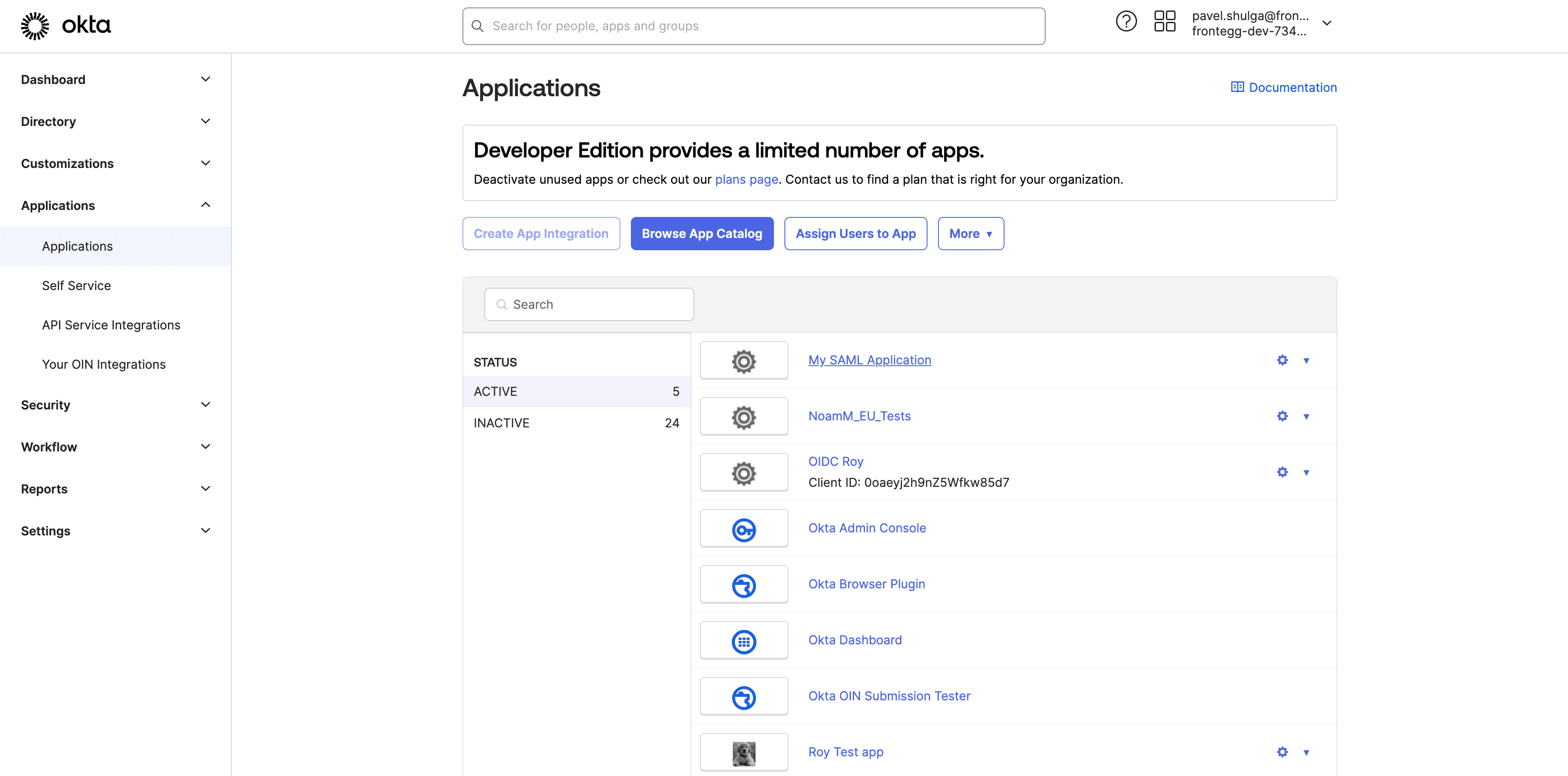Step #21: Click on "My SAML Application"