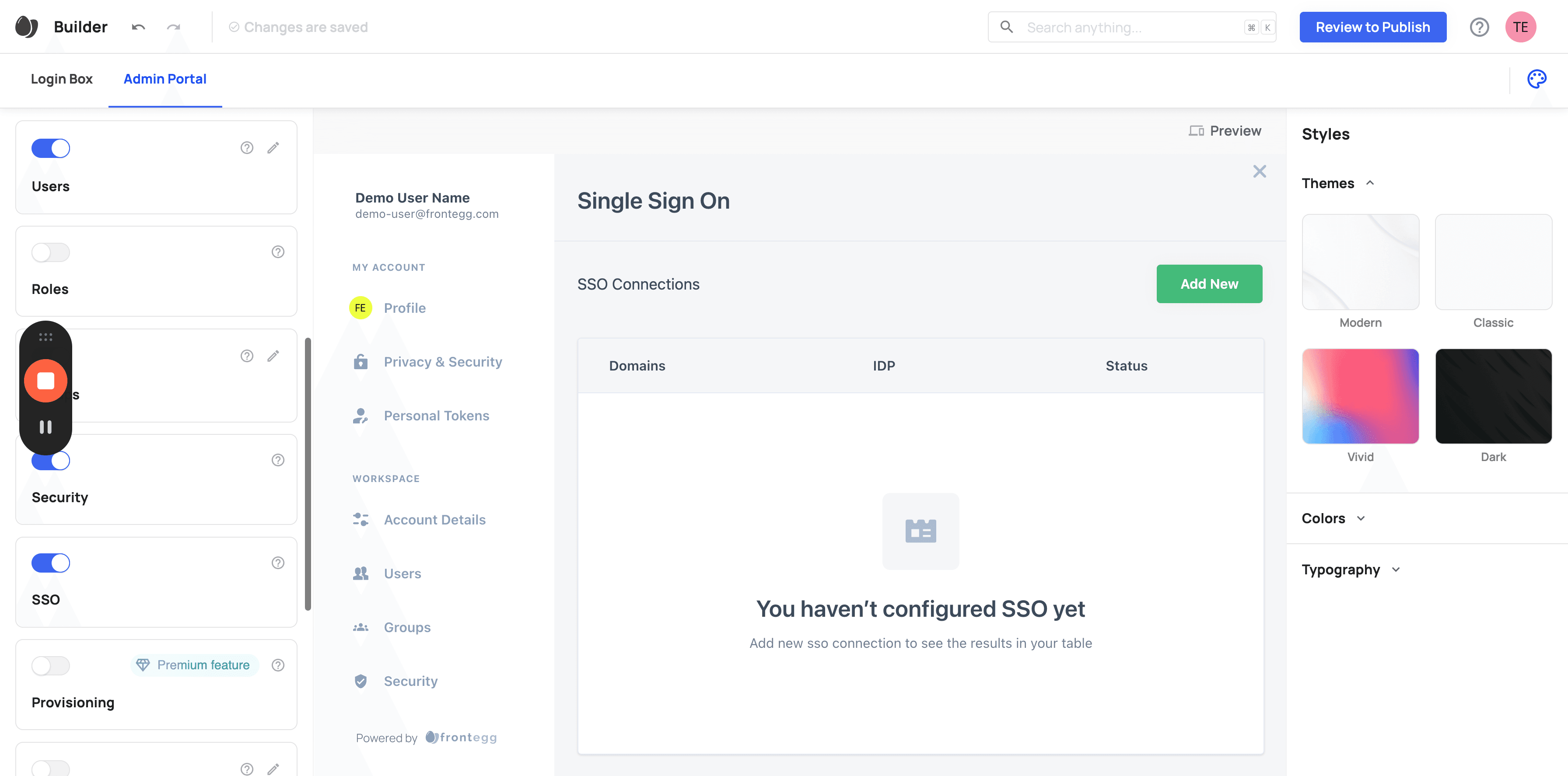 Step #8: Click on "SSO"