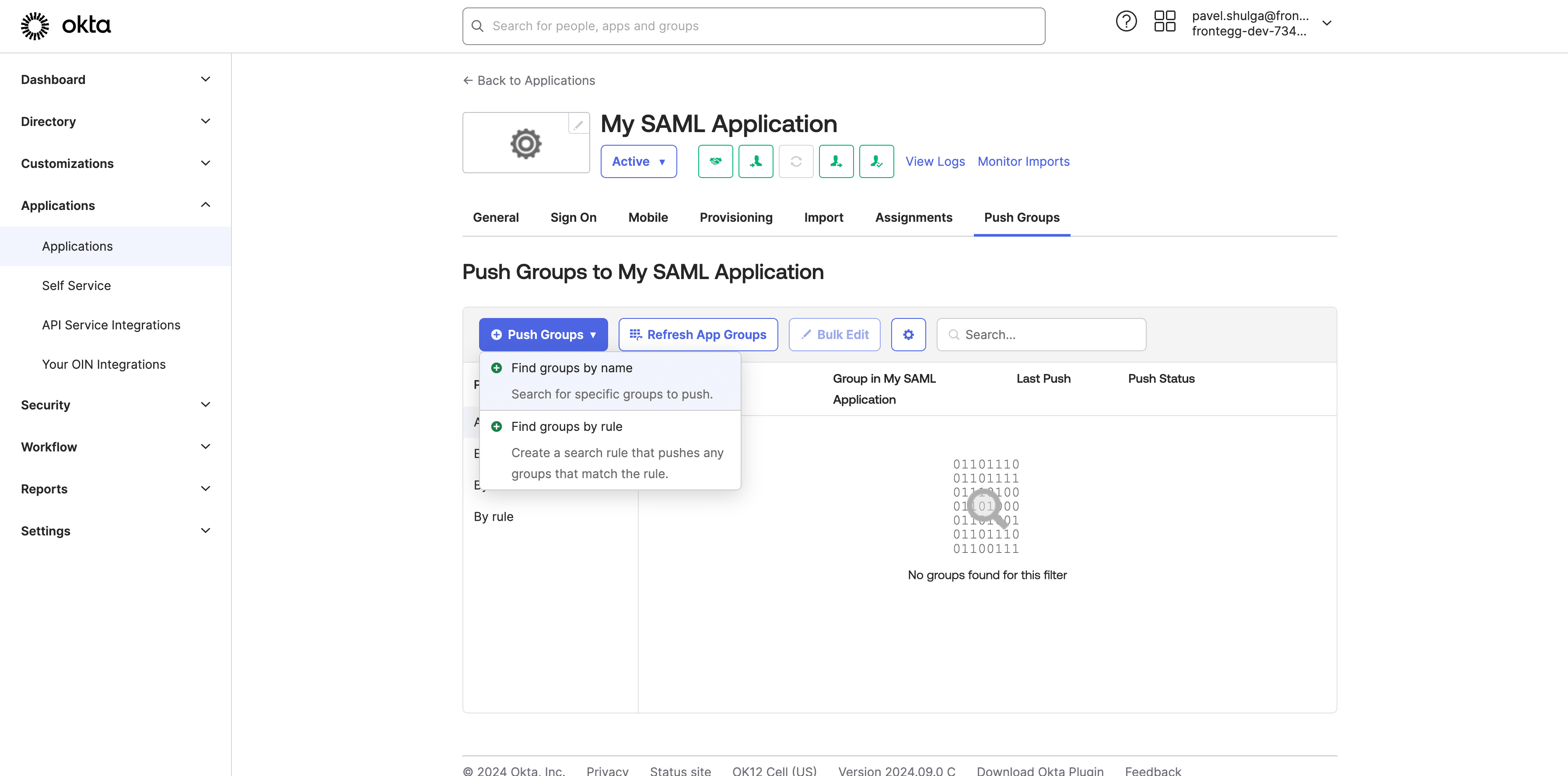 Step #73: Click on "Search for specific groups to push"
