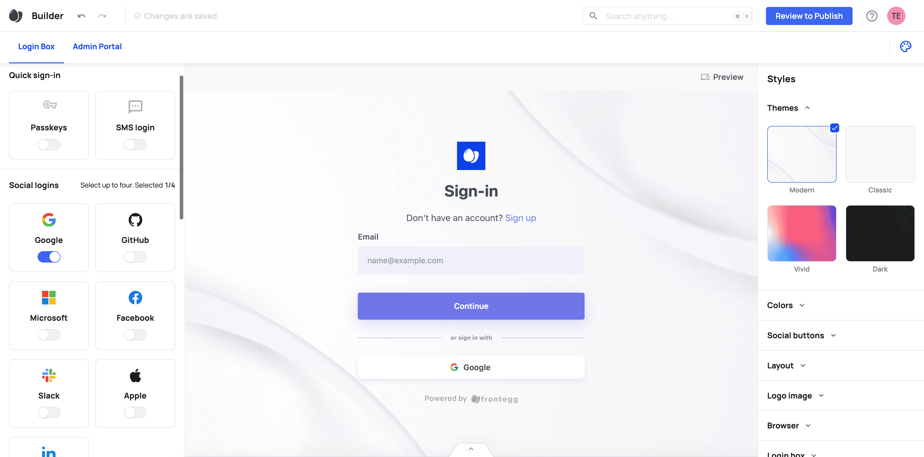 Step #3: Click on "Admin Portal"