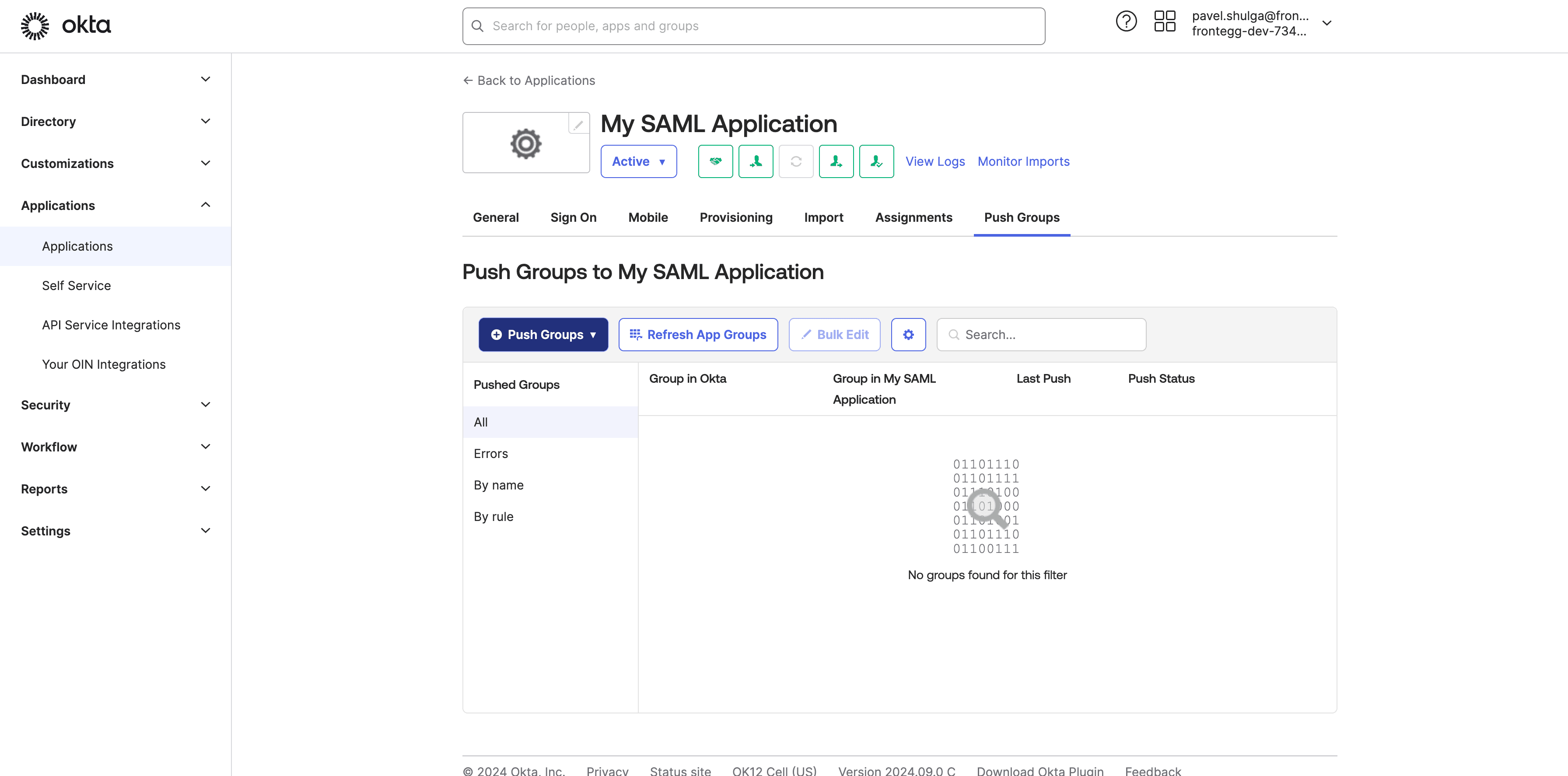 Step #72: Click on "Push Groups ▼"