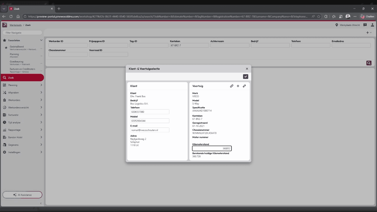 Step #5: Click the Kilometerstand (Odometer) field and type the updated mileage, such as "368000".
