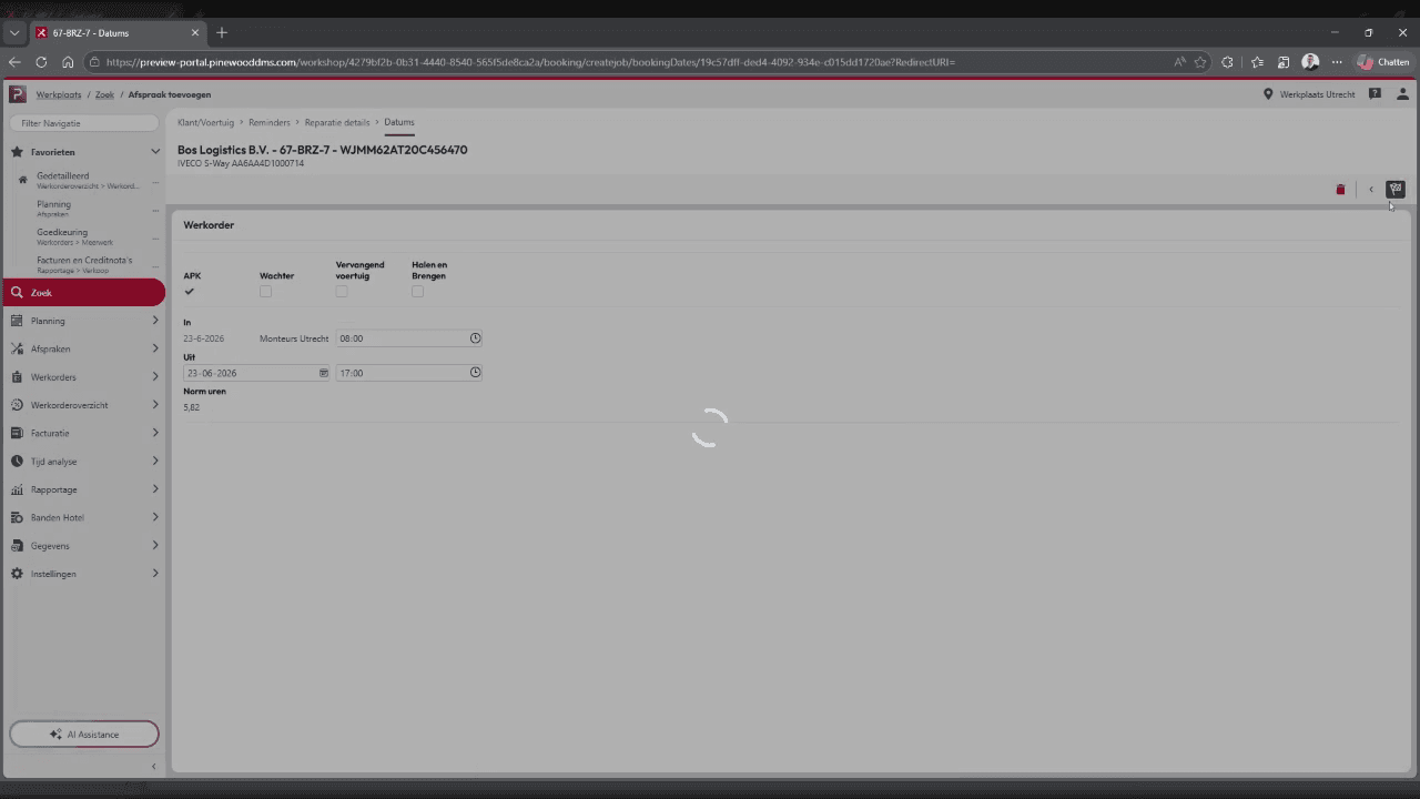 Step #11: Click the flag-shaped Save button in the top right corner to save and complete the booking.