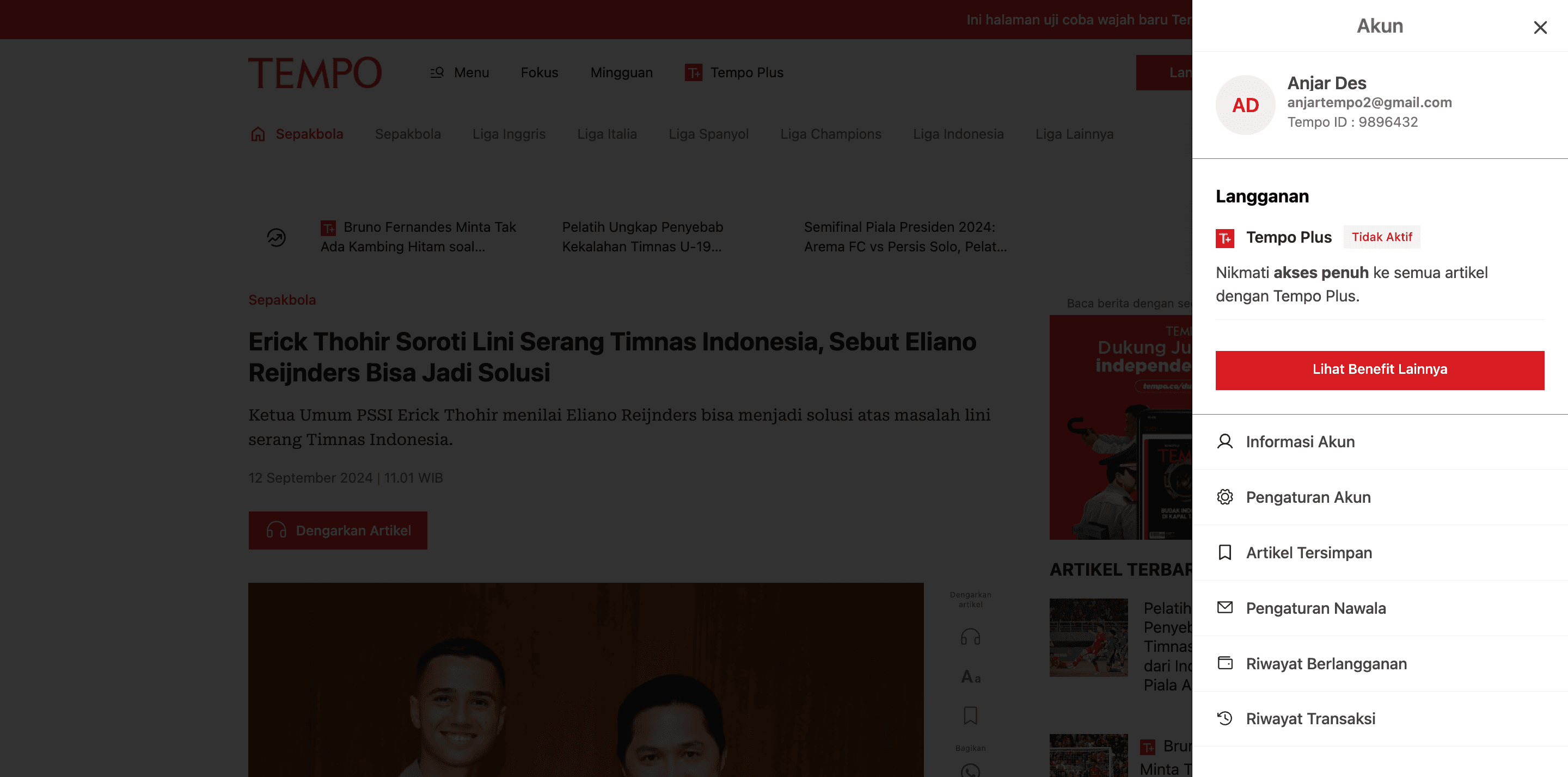 Step #1: Cek profil dahulu untuk memastikan bahwa akun kita bukan subscriber