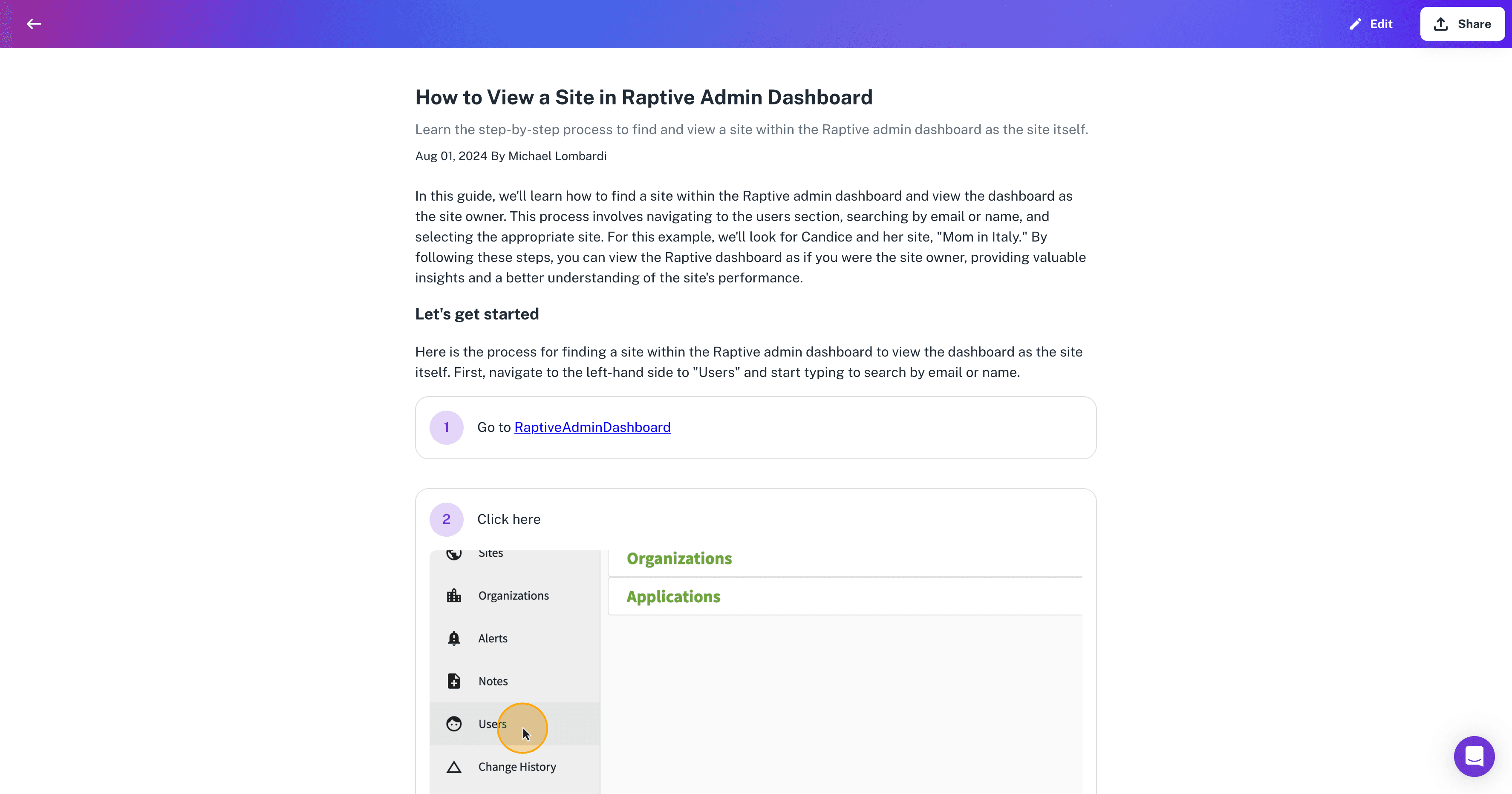 Step #2: Click on "↑ Share"
