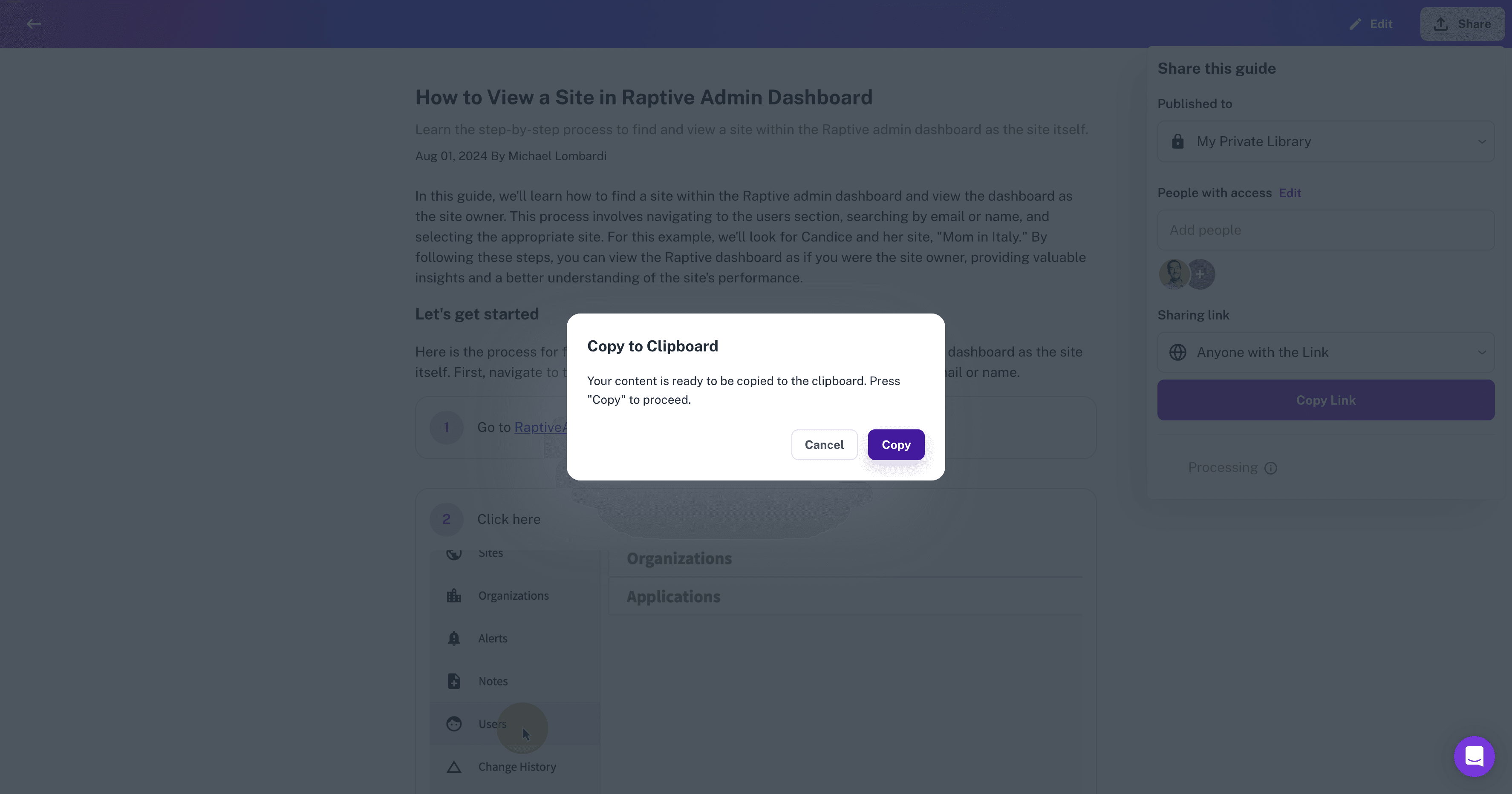 Step #5: Click on "Copy"
