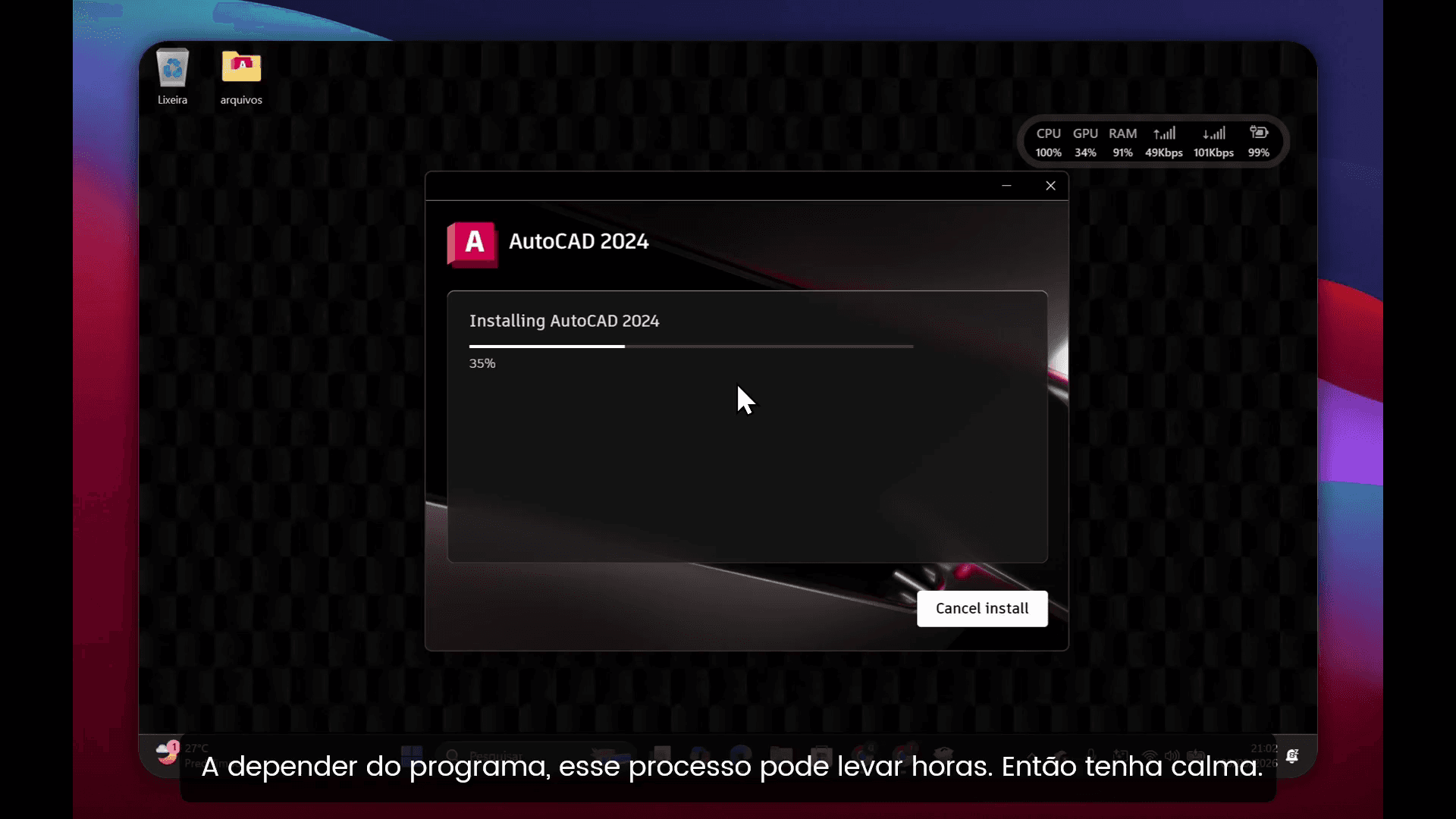 Step #1: Aguarde a conclusão da instalação.