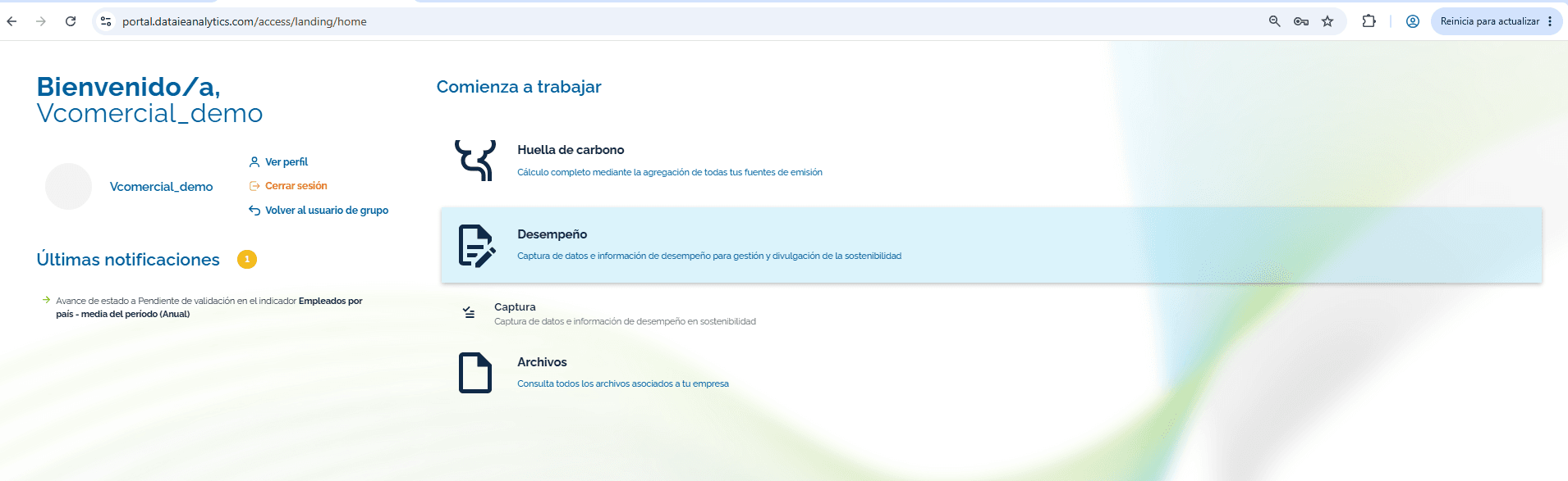 Step #4: Haz clic en la opción "Desempeño" y seguidamente en "Captura" para ingresar.