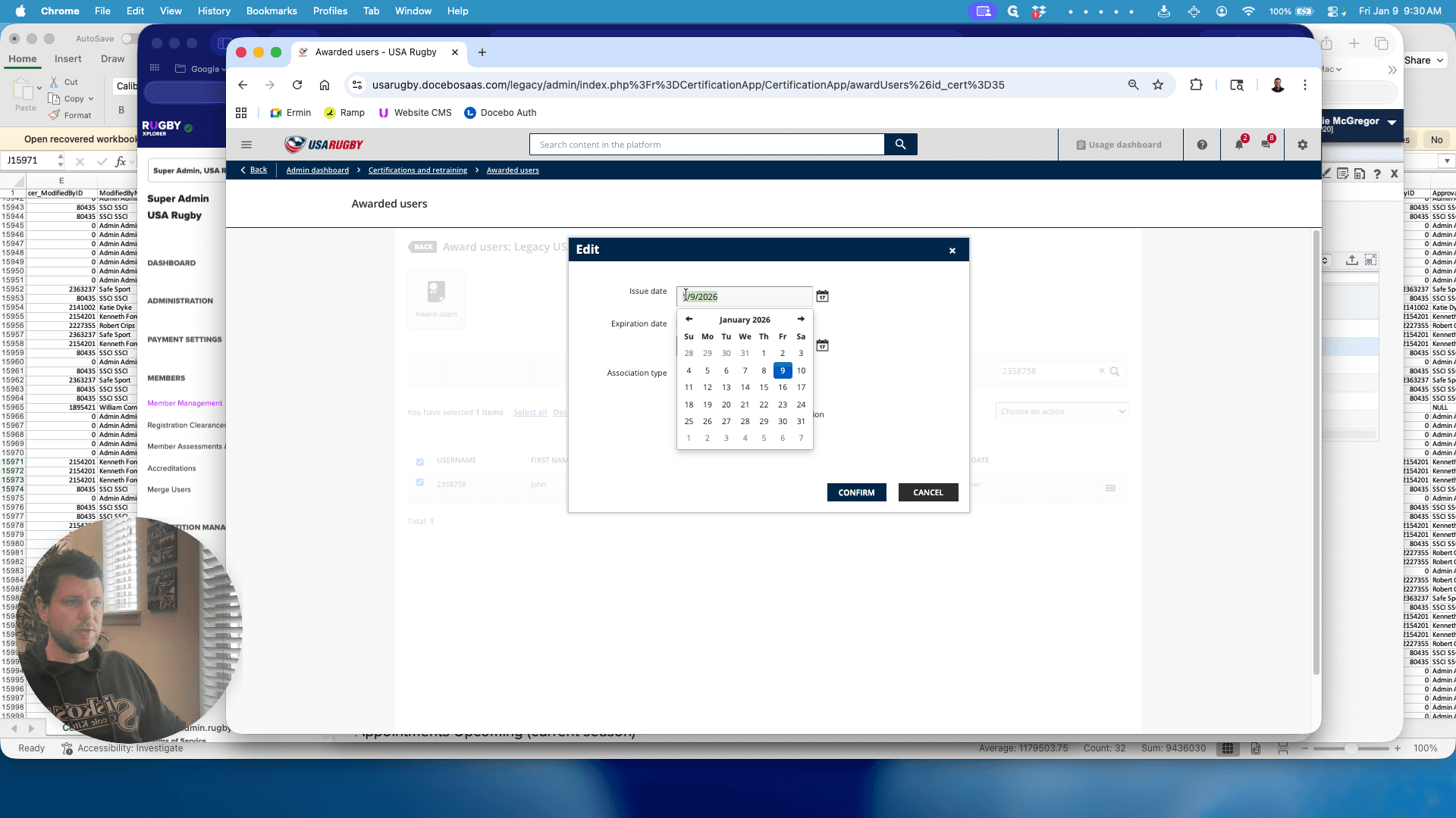 Step #56: Double-click on "1/9/2026"