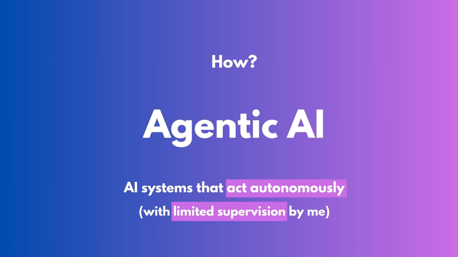 Definition of Agentic AI: AI systems that can act autonomously with minimal human supervision