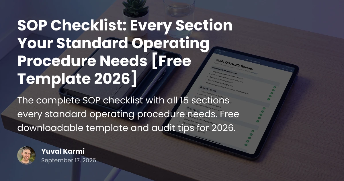 SOP Checklist: 15 Required Sections + Free Template (2026) | Glitter AI