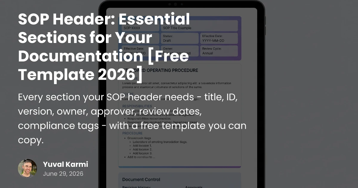 SOP Header Template: 12 Essential Sections (Free 2026) | Glitter AI