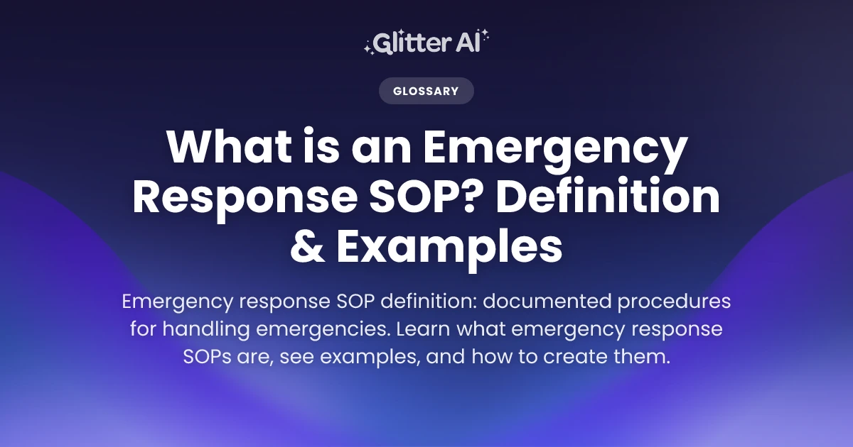 Emergency Support Service Examples What is an Emergency Response SOP? Definition & Examples | Glitter AI