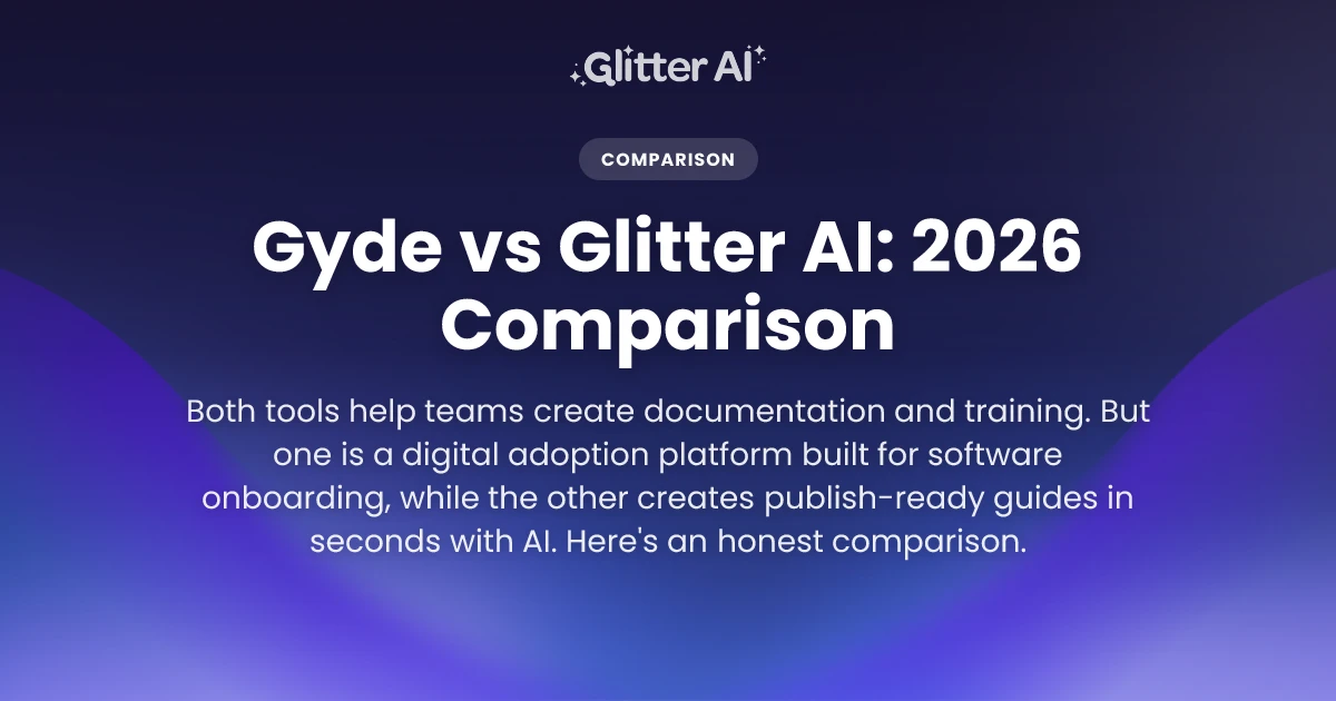 Gyde Design Example Gyde vs Glitter AI: 2026 Comparison | Glitter AI